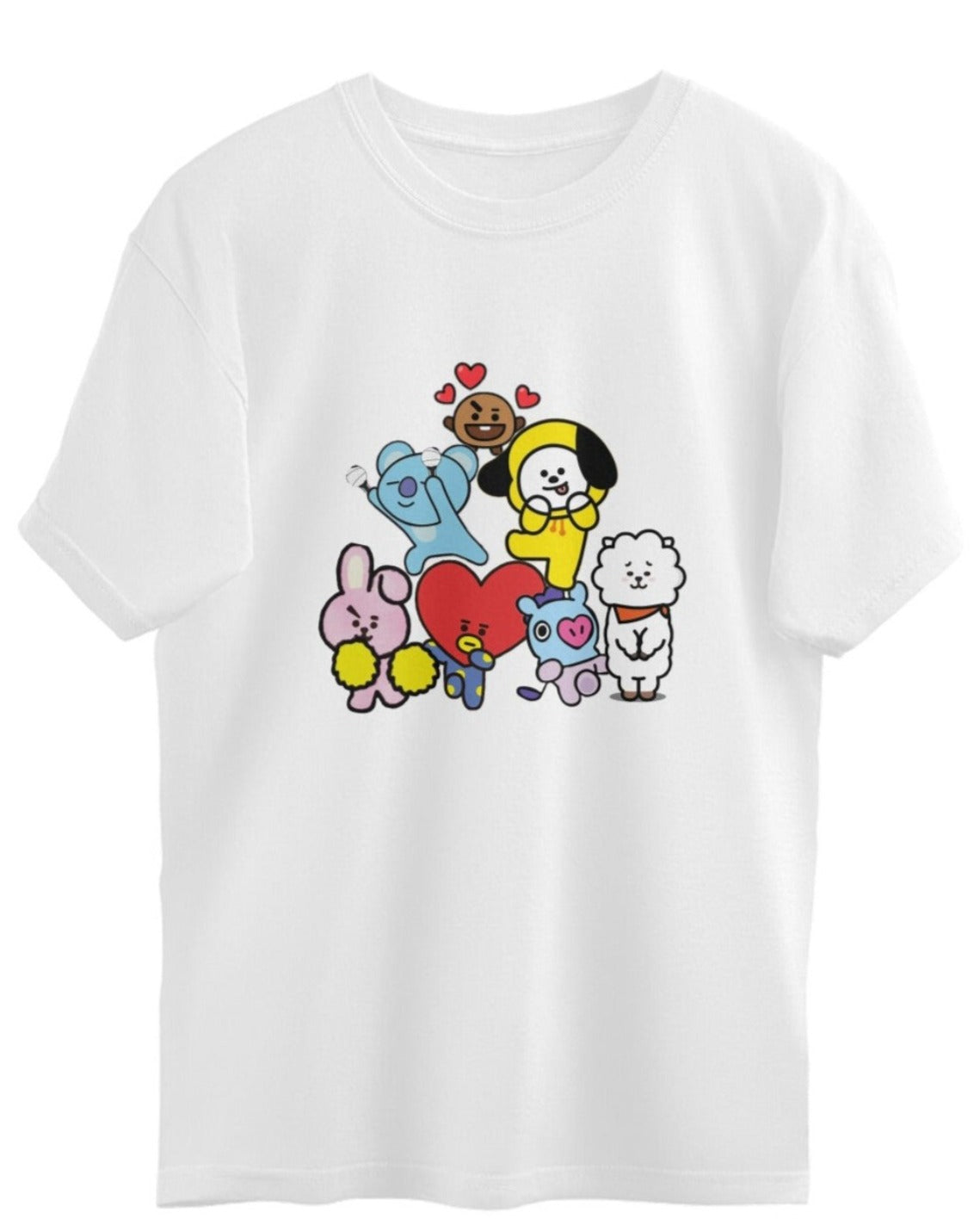BTS BT21 cute Oversized Tee - Koral Dusk