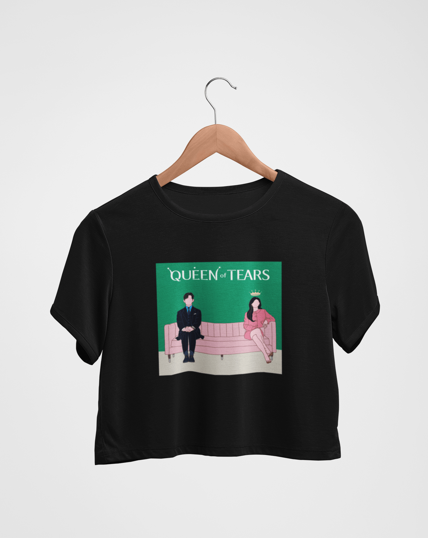Queen Of Tears Iconic Crop T-shirt - Koral Dusk
