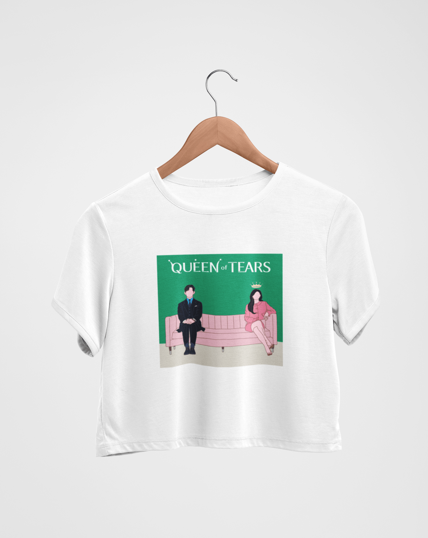 Queen Of Tears Iconic Crop T-shirt - Koral Dusk