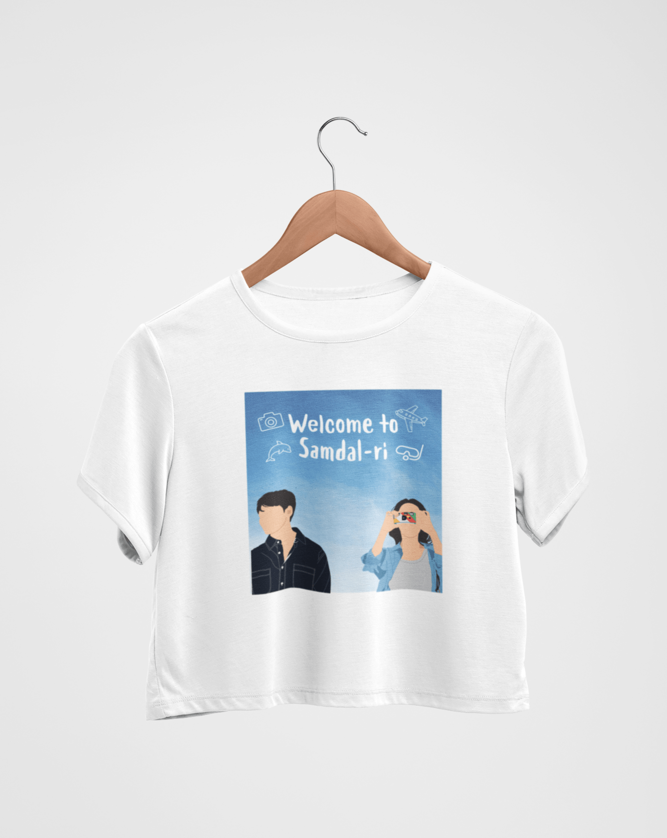 Welcome To Samdal-ri Doodle Crop T-shirt - Koral Dusk