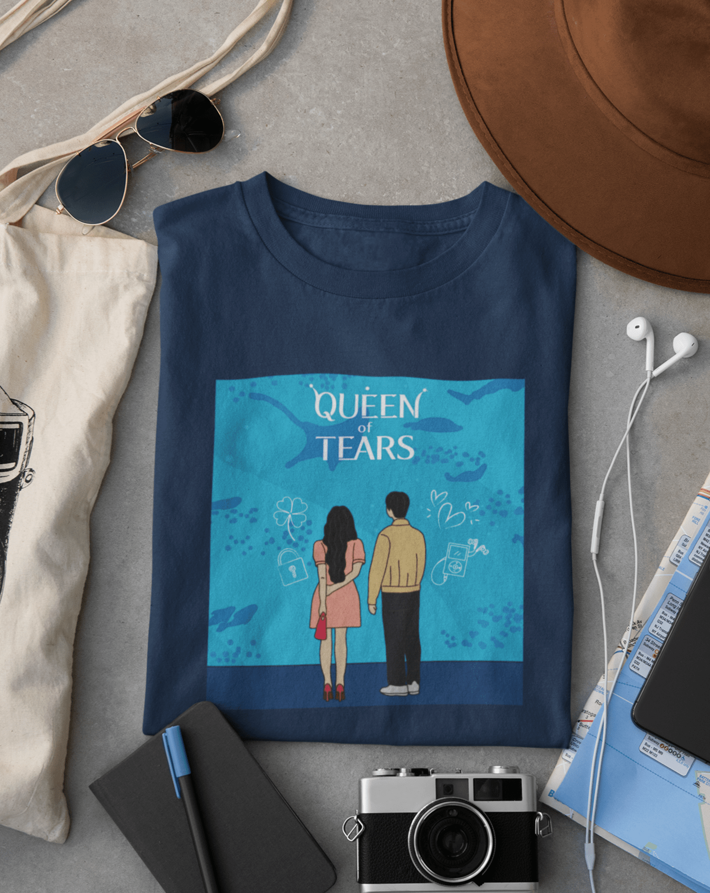 Queen Of Tears Aquarium Date T-shirt - Koral Dusk