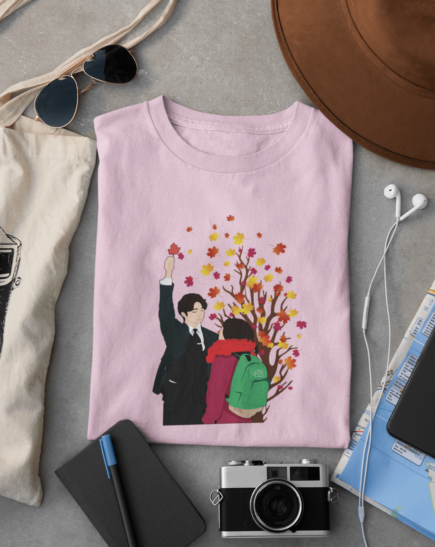 Catch The Maple Leaf T-shirt - Koral Dusk