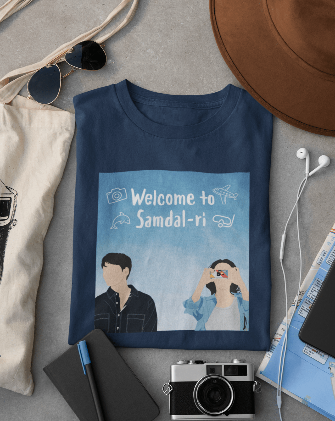 Welcome To Samdal-ri Doodle T-shirt - Koral Dusk