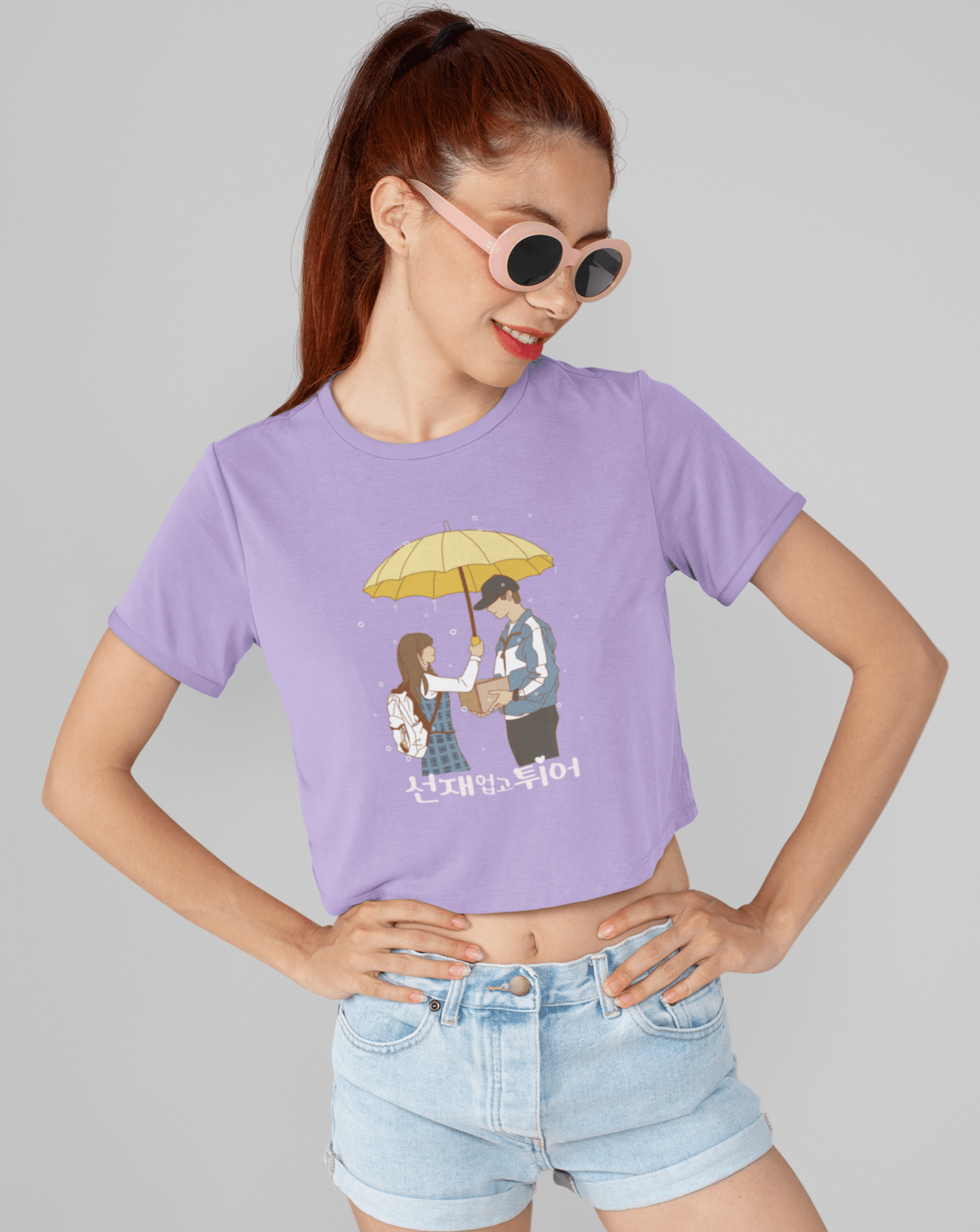 Lovely Runner Timeless Love Crop T-shirt - Koral Dusk