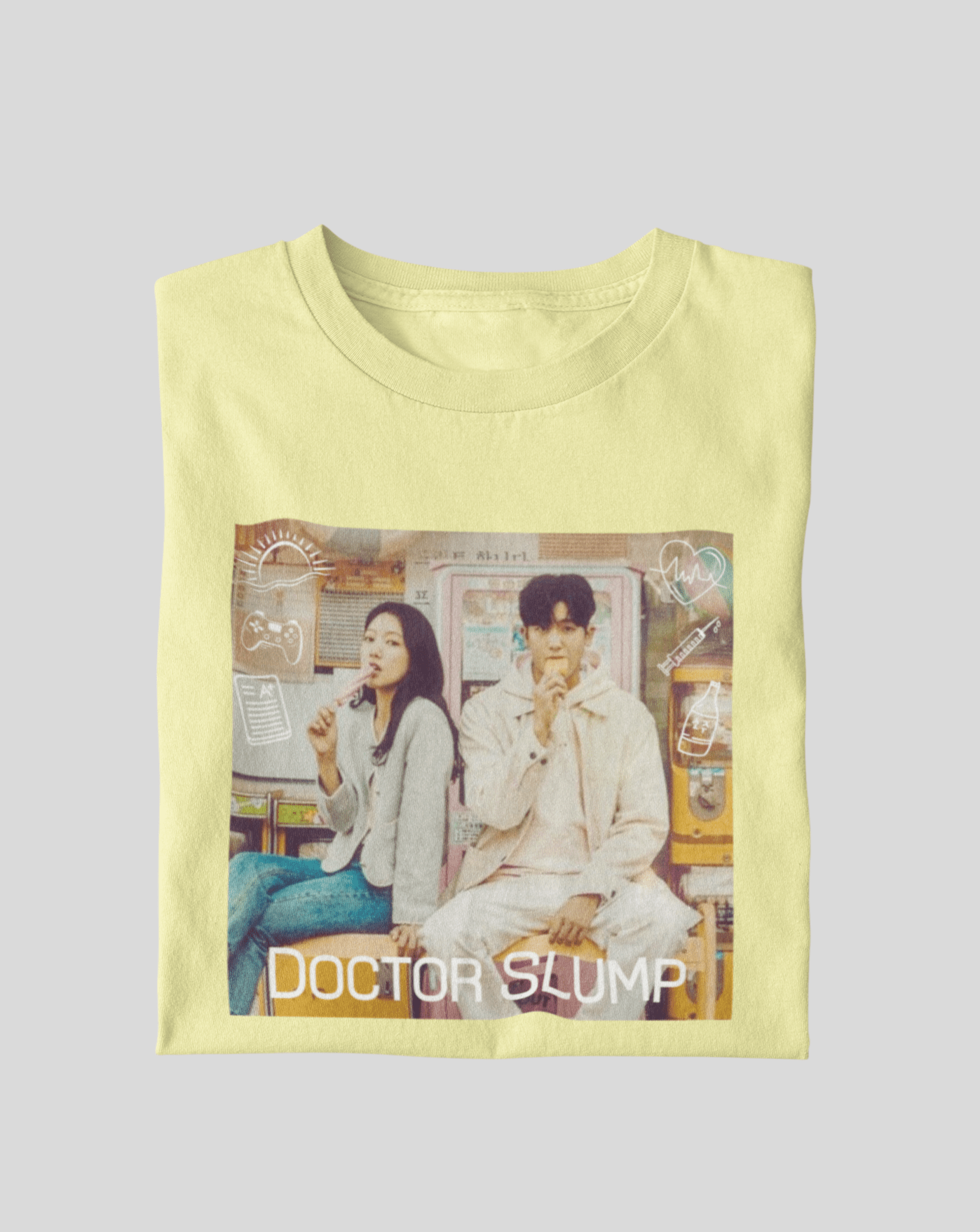 Doctor Slump Real Scene Doodle T-shirt - Koral Dusk