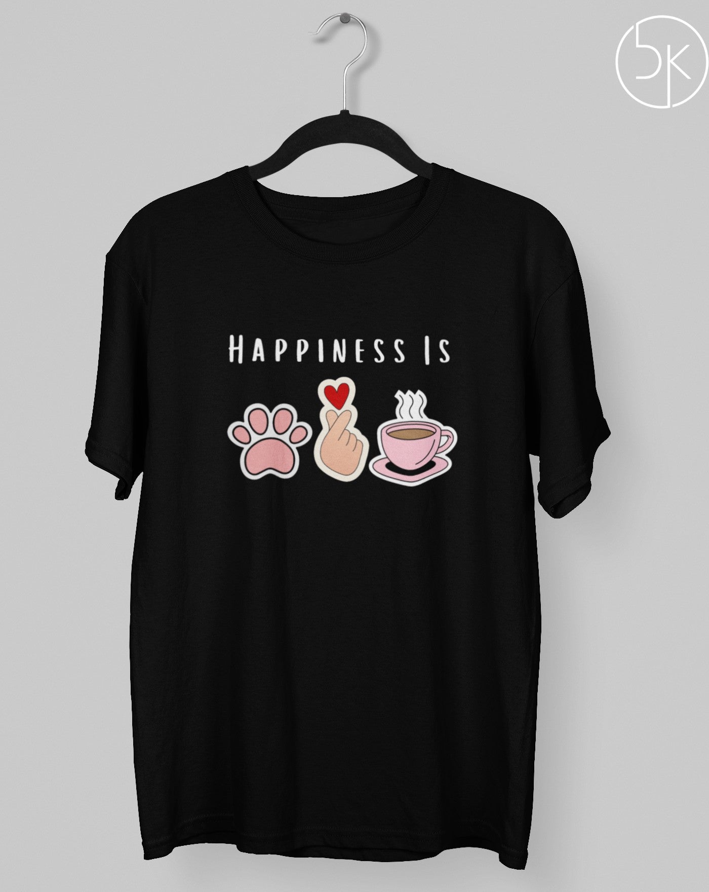 Happiness Is Dog, K-drama & Coffee T-shirt - Koral Dusk