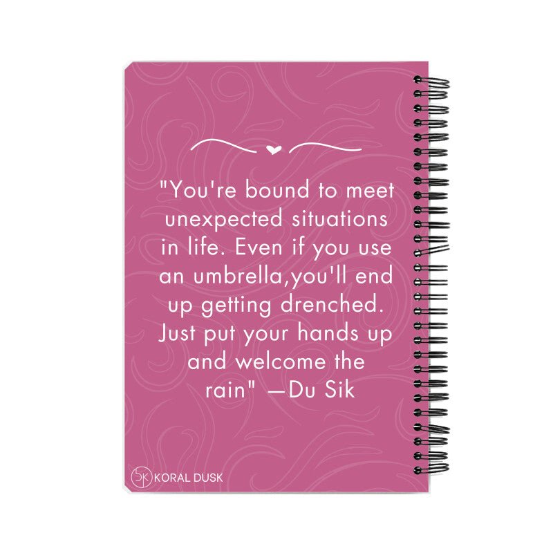 Embrace the Rain Notebook - Koral Dusk