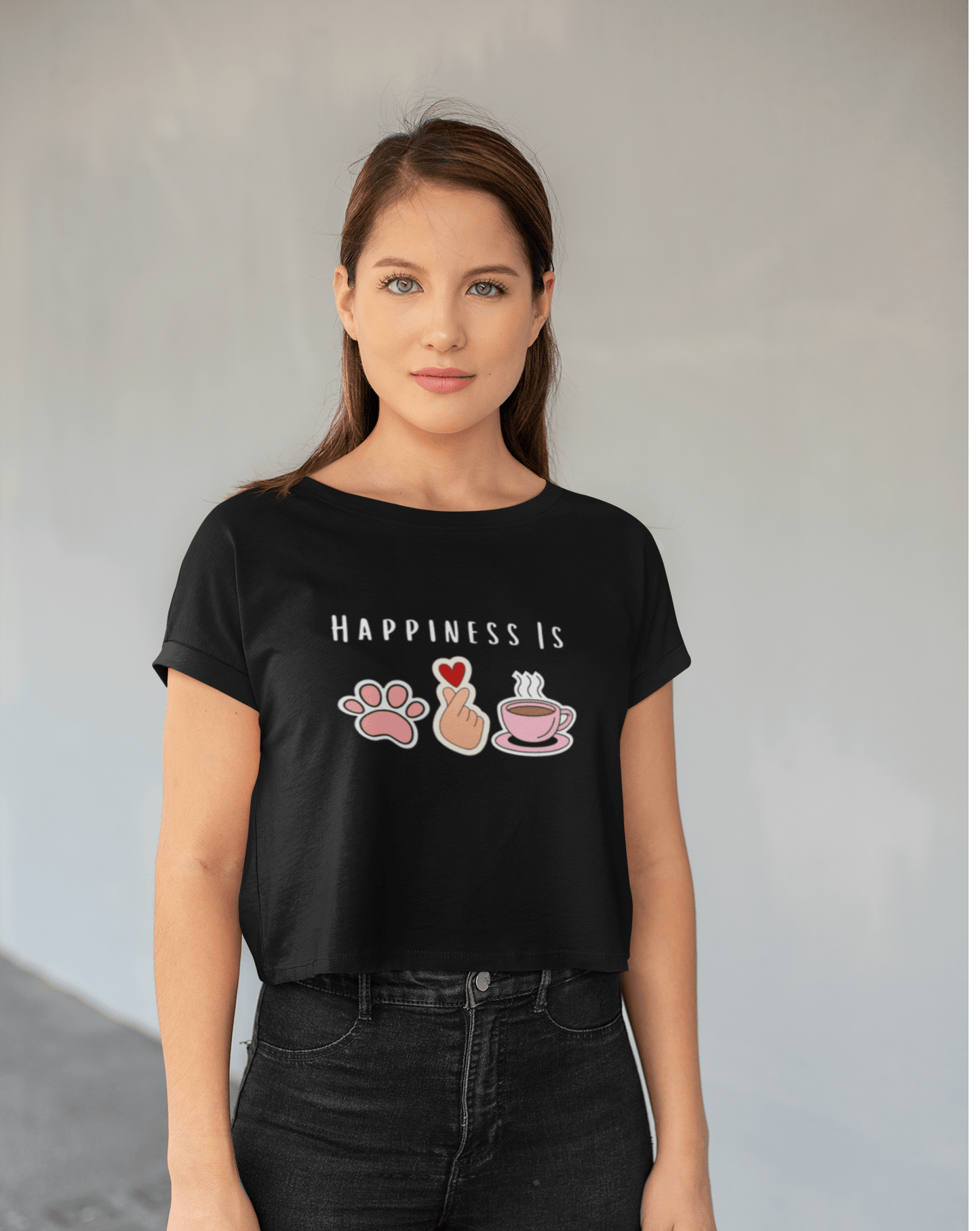 Happiness Crop Tee - Koral Dusk