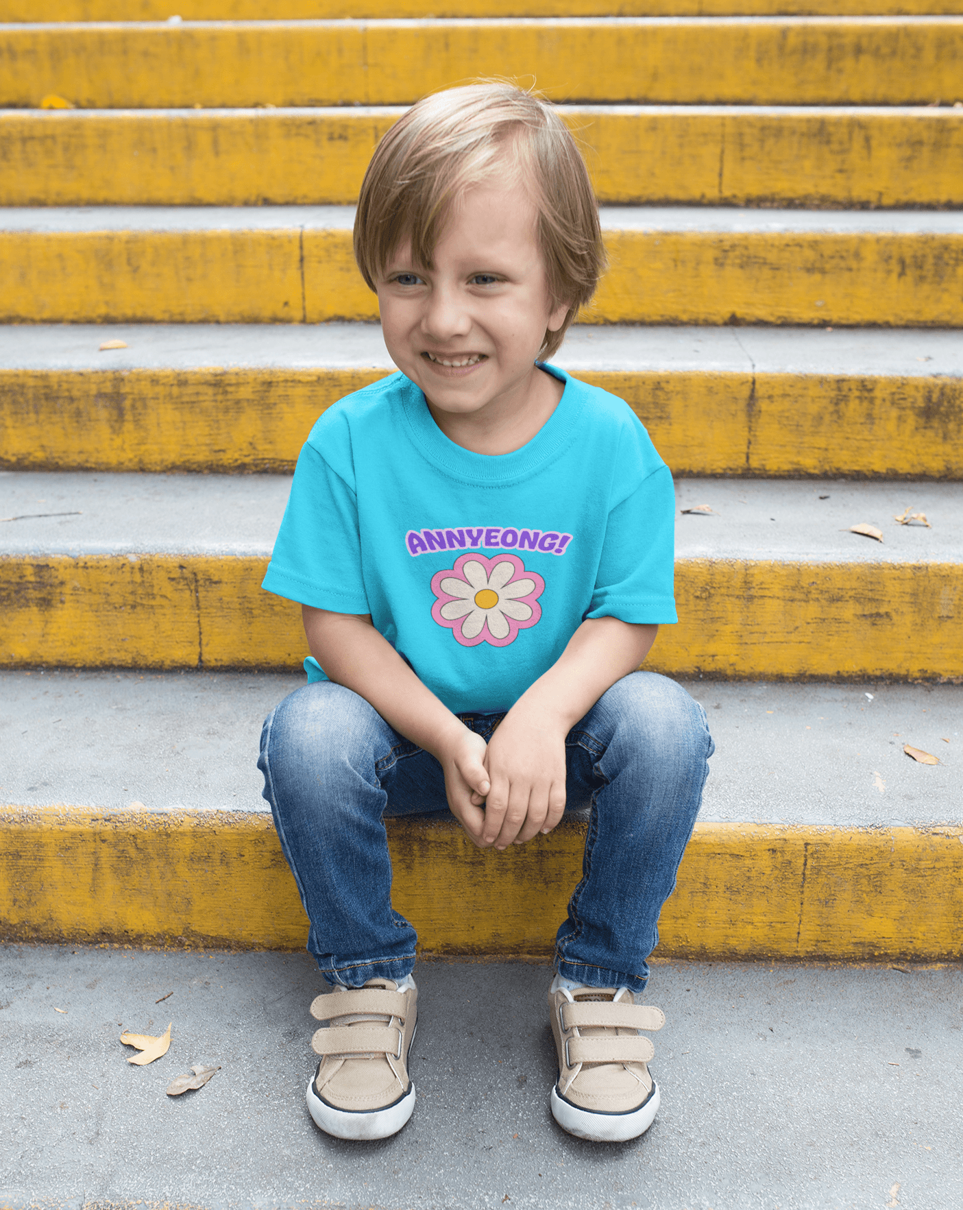 Annyeong Kids T-shirt - Koral Dusk