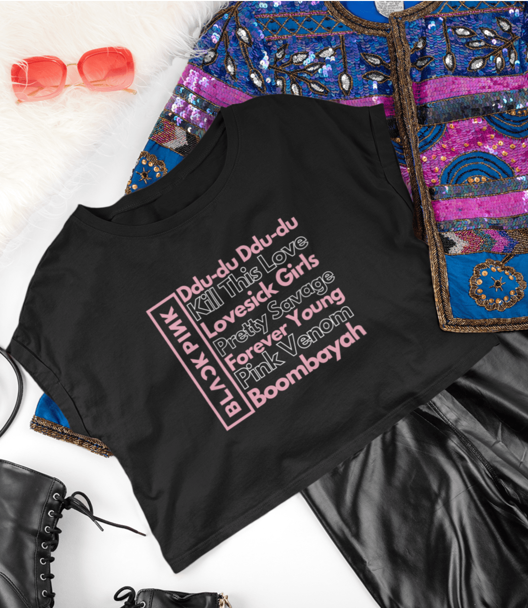 BLACKPINK Anthem Crop Tee - Koral Dusk
