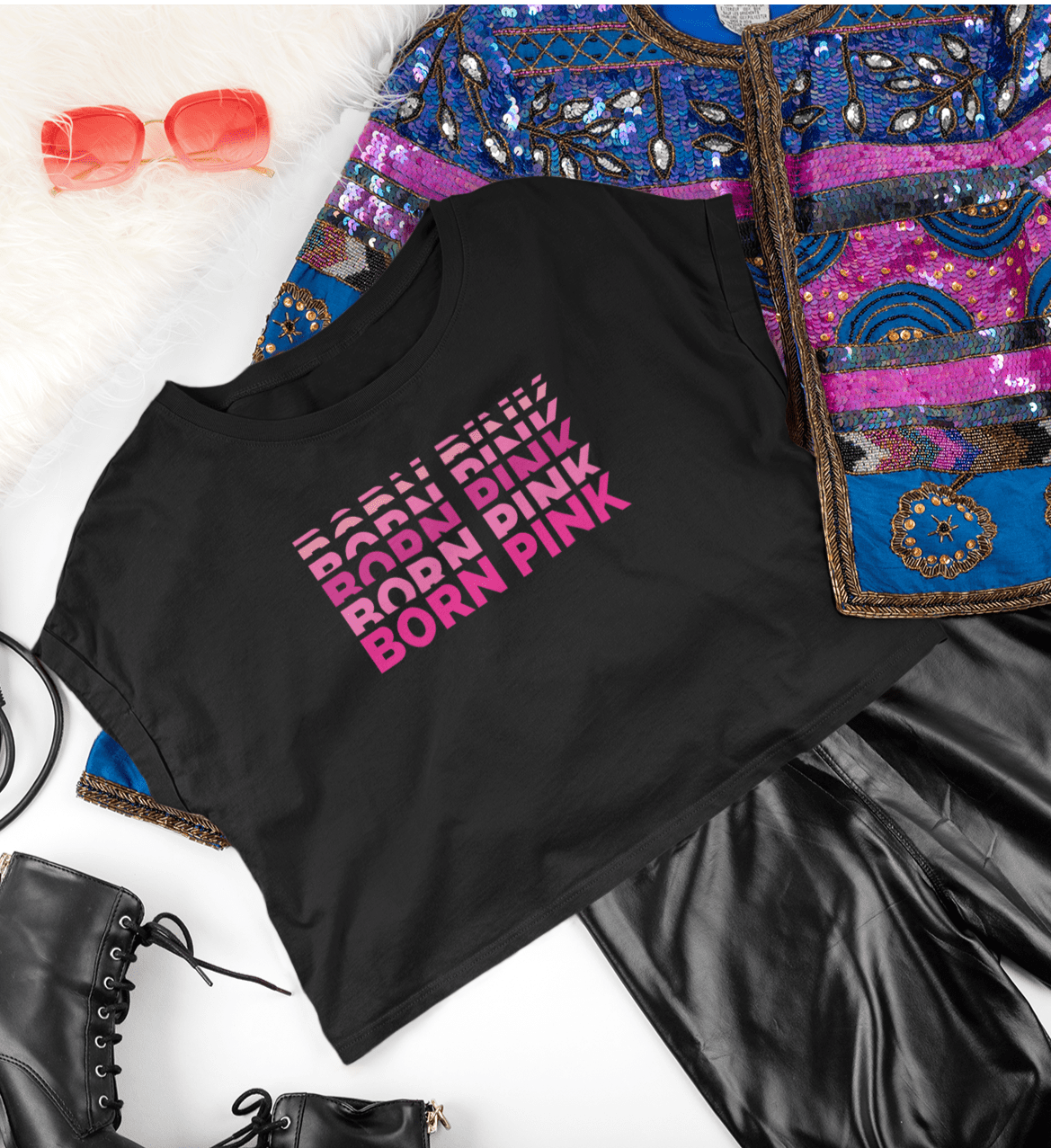 Born Pink Crop Tee - Koral Dusk