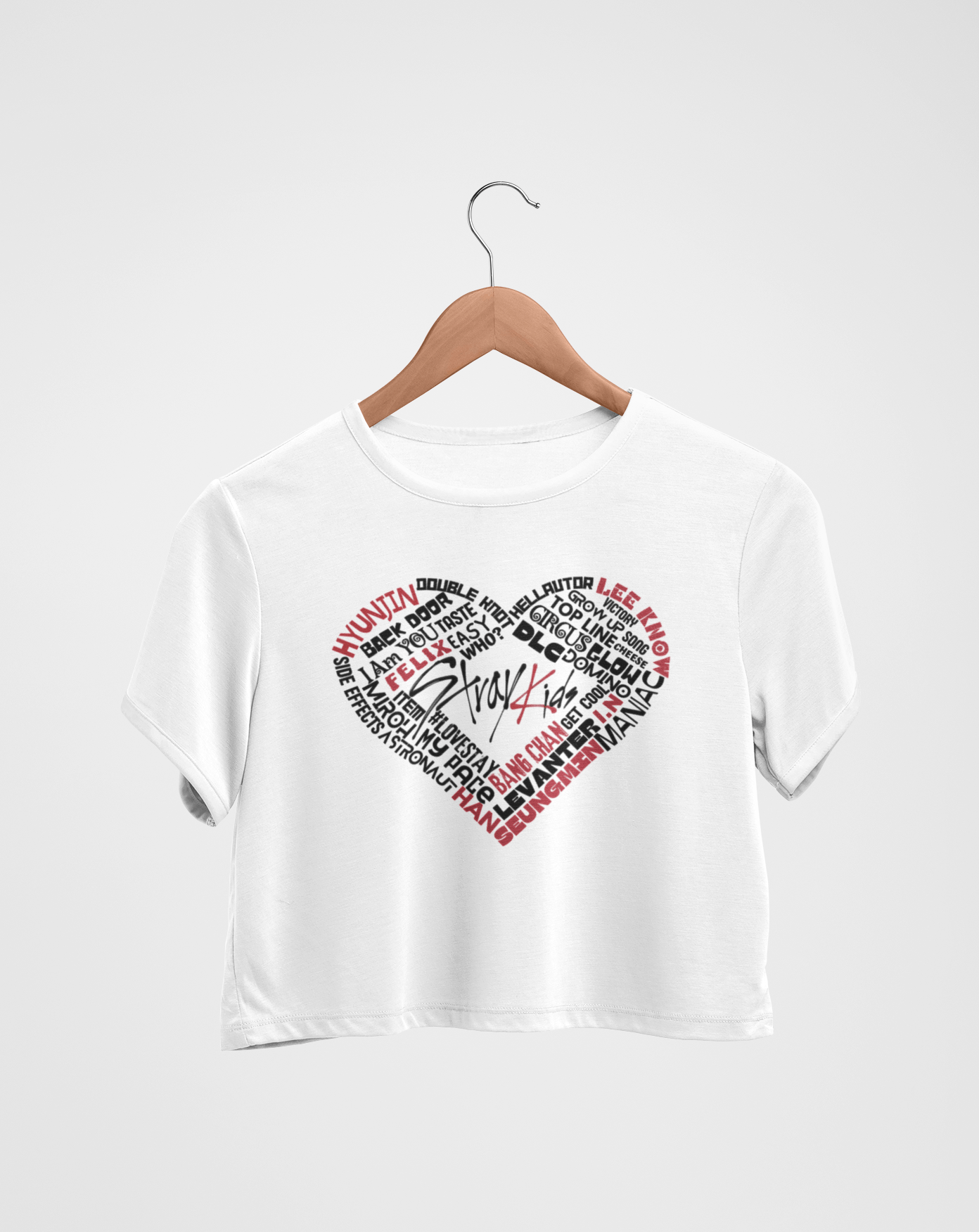 Stray Kids 'Heartbeat Era' Crop Tee - Koral Dusk