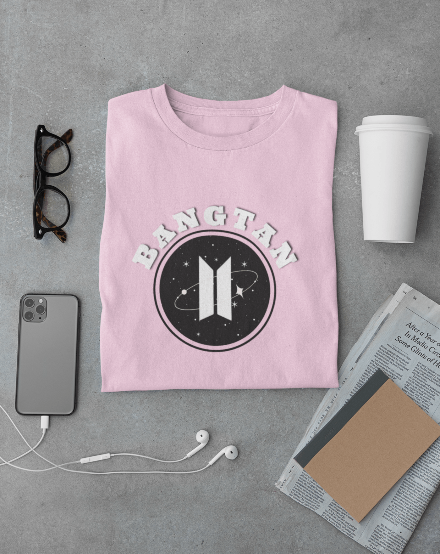 Bangtan BTS logo T-shirt - Koral Dusk
