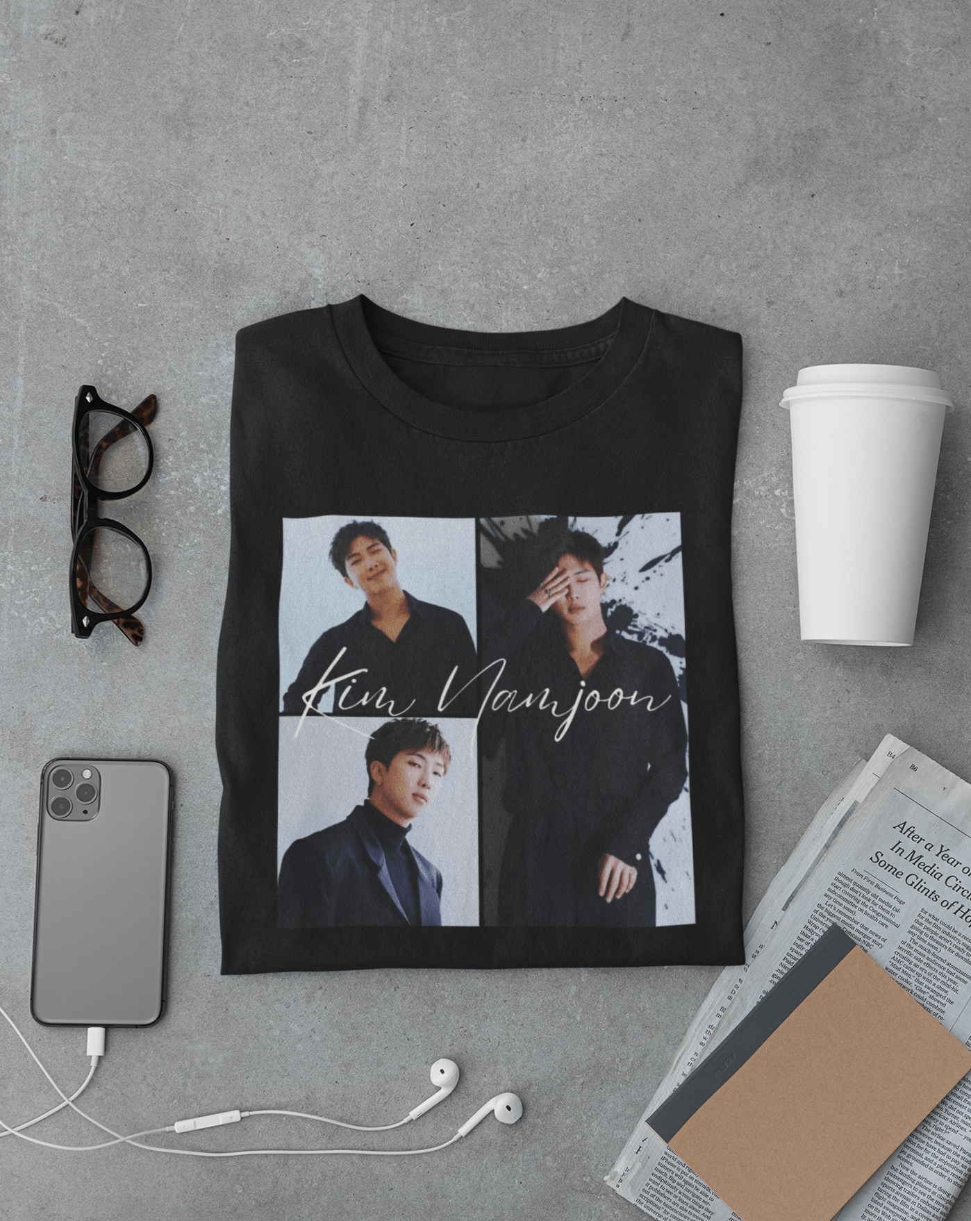 Kim Namjoon: The Heartbeat of BTS T-shirt - Koral Dusk