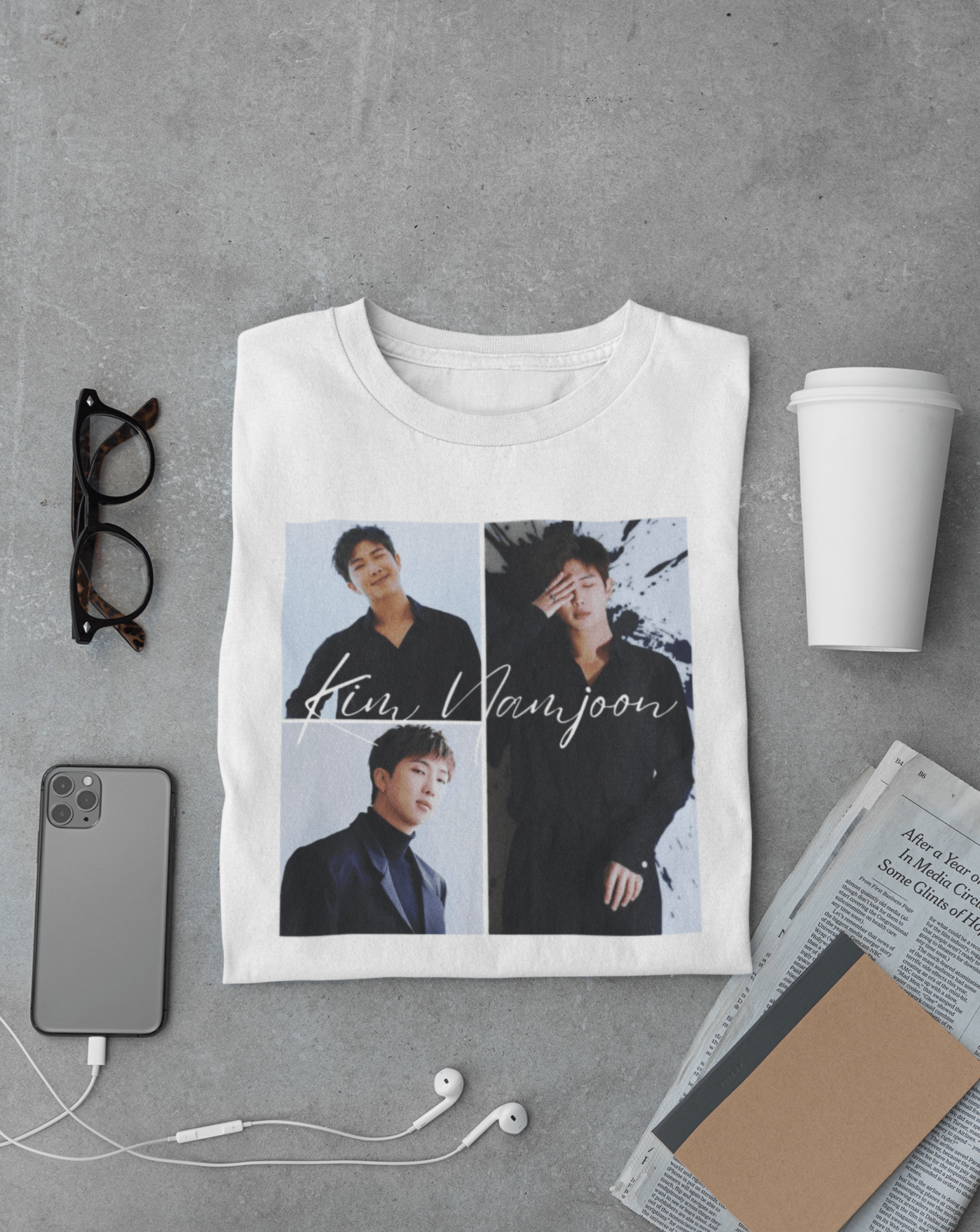 Kim Namjoon: The Heartbeat of BTS T-shirt - Koral Dusk