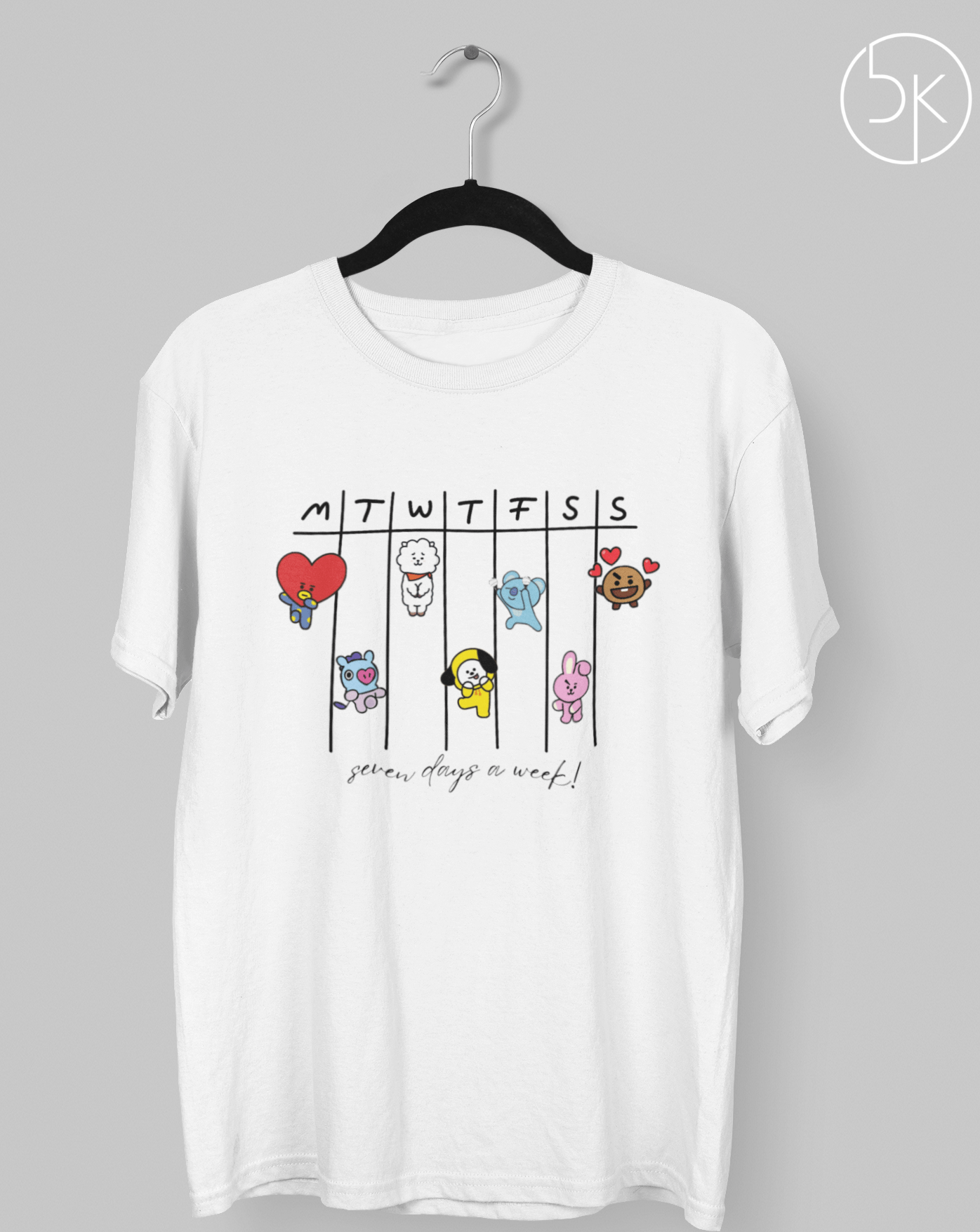 Seven days a week - BTS Unisex T-shirt - Koral Dusk