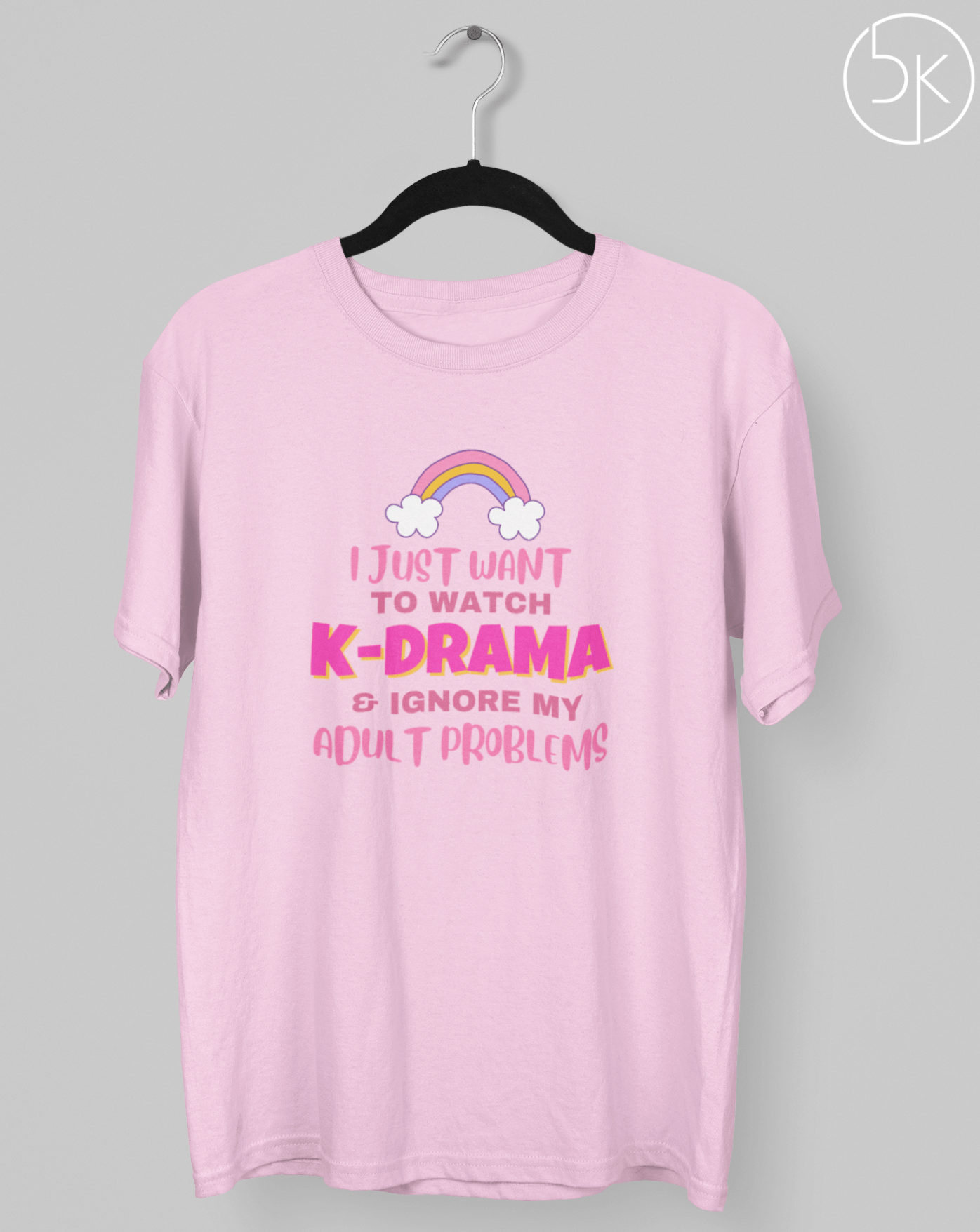 Watch K-drama & Avoid My Adult Problems T-shirt - Koral Dusk
