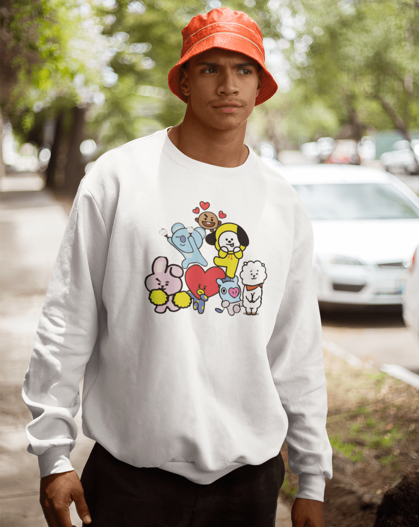 BTS BT21 Cute Sweatshirt - Koral Dusk