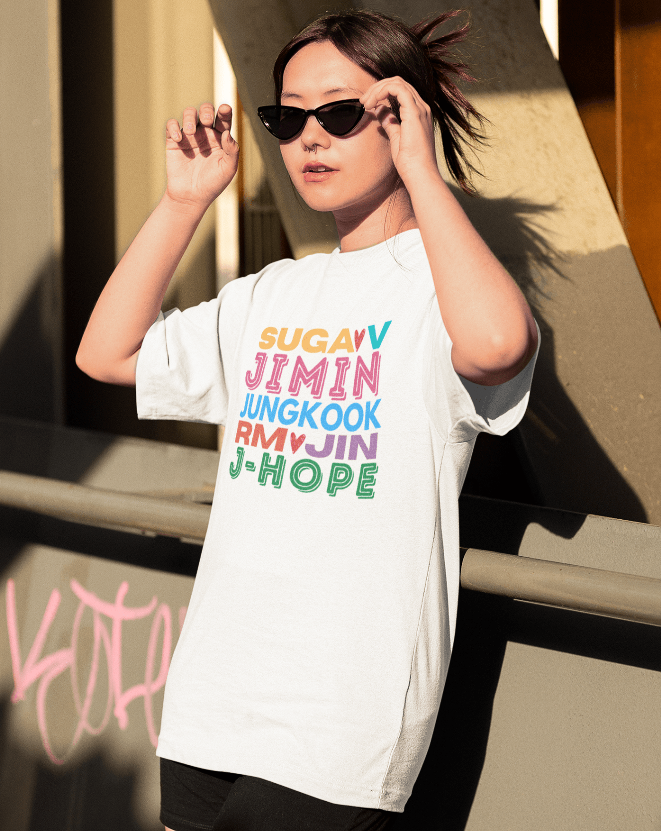 BTS names Oversized Tee - Koral Dusk