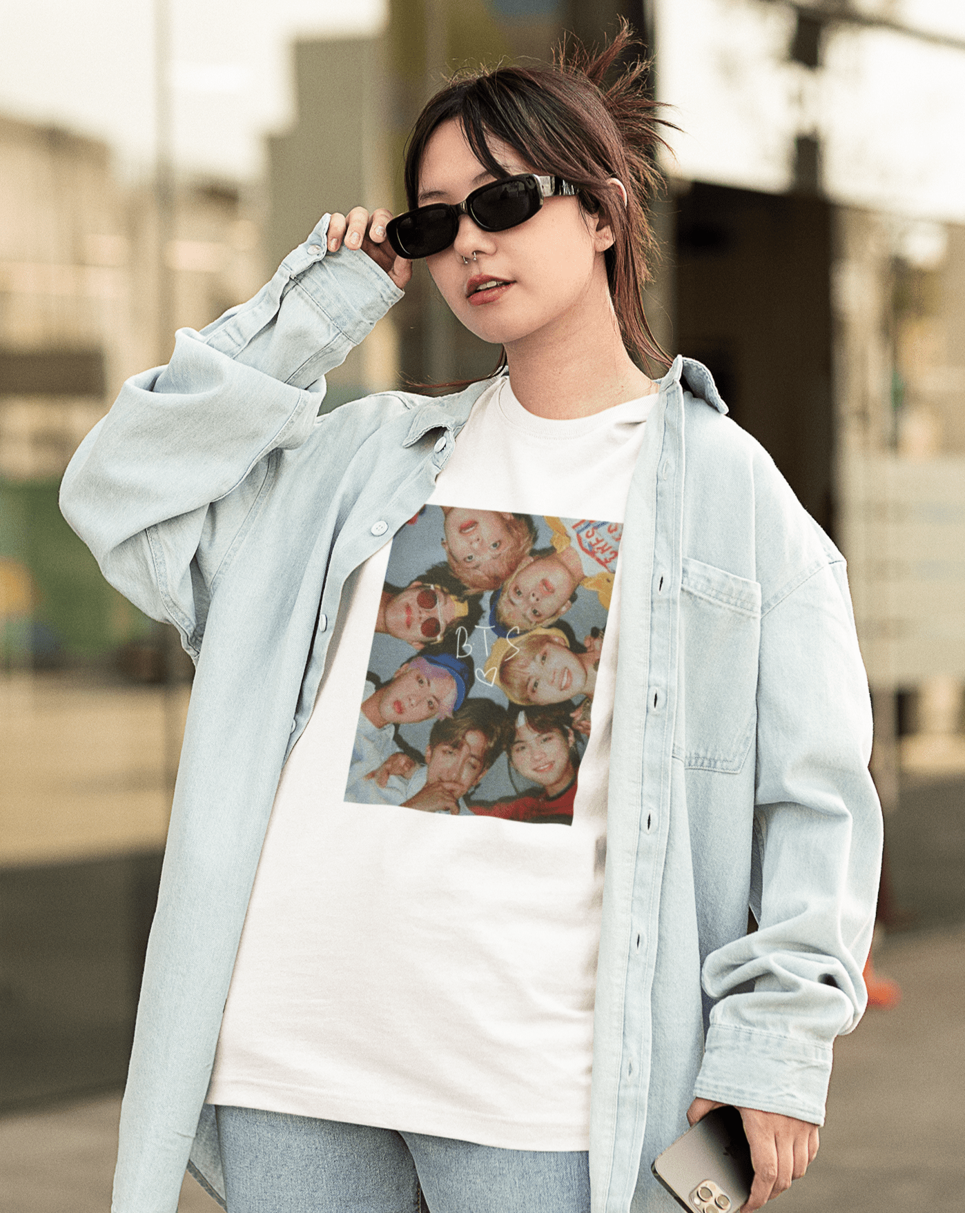 BTS Polaroid Oversized T-shirt - Koral Dusk