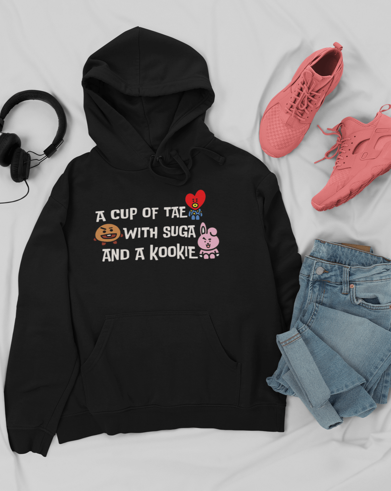 Tae, Suga & Kookie Hoodie - Koral Dusk