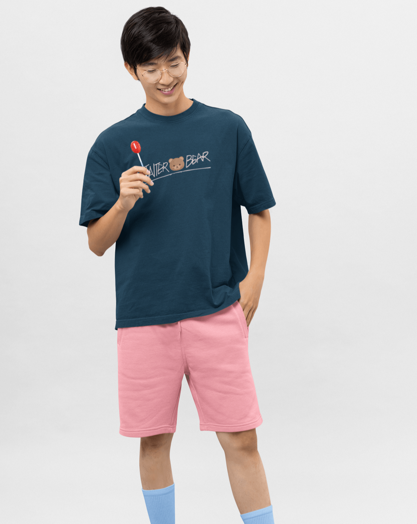 Winter Bear Oversized Tee - Koral Dusk