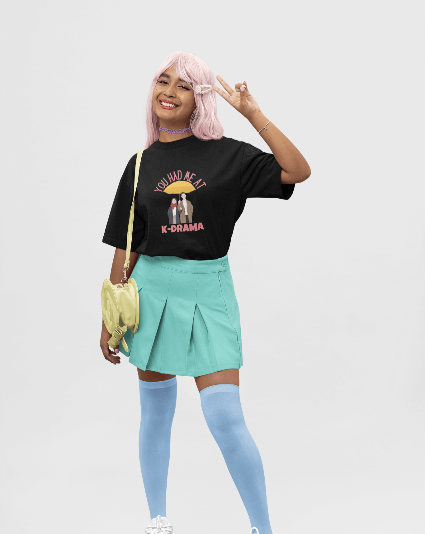 K-drama Oversized Tee - Koral Dusk