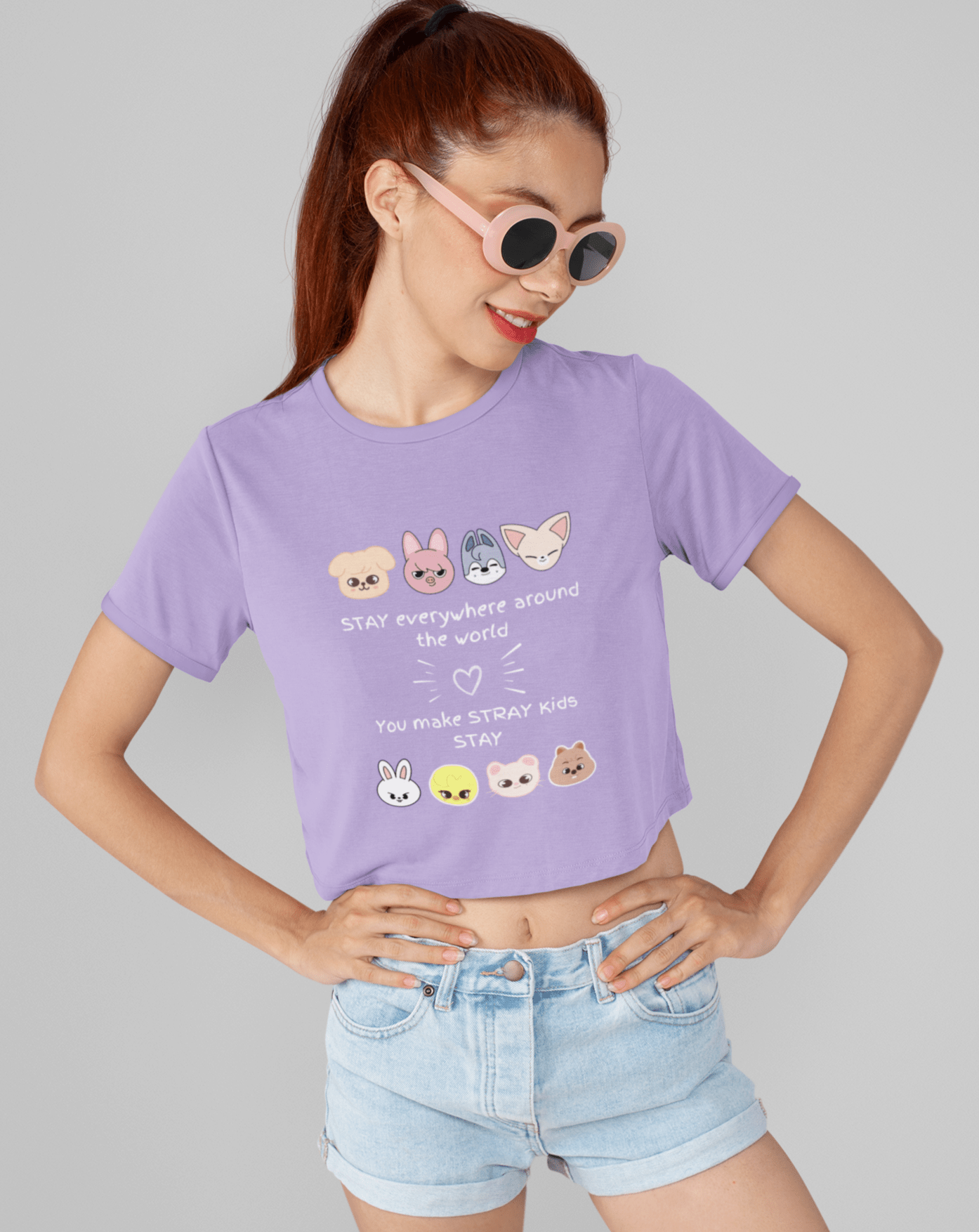 Stray Kids 'Stay Era' Crop Tee - Koral Dusk