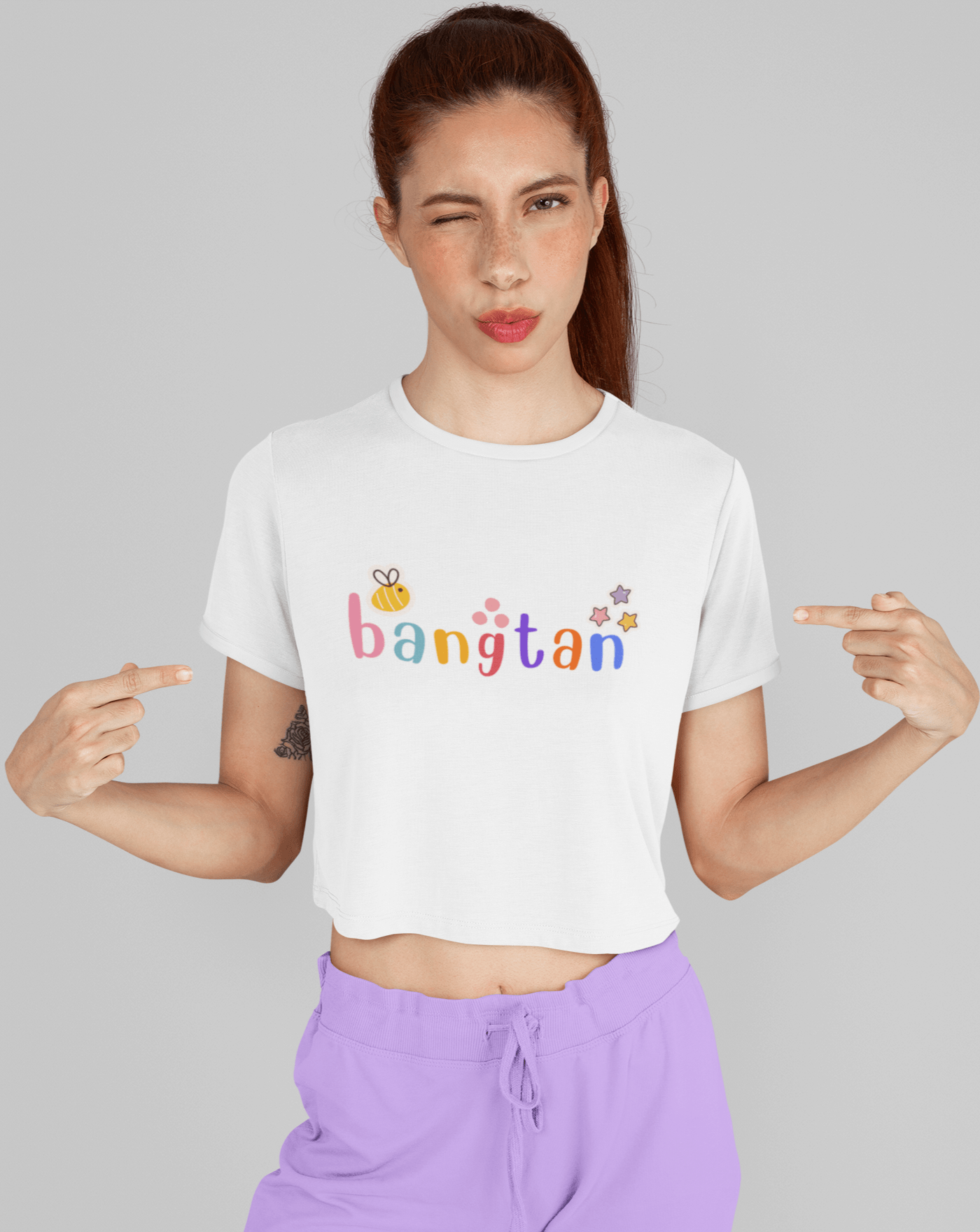 Bangtan Crop Tee - Koral Dusk