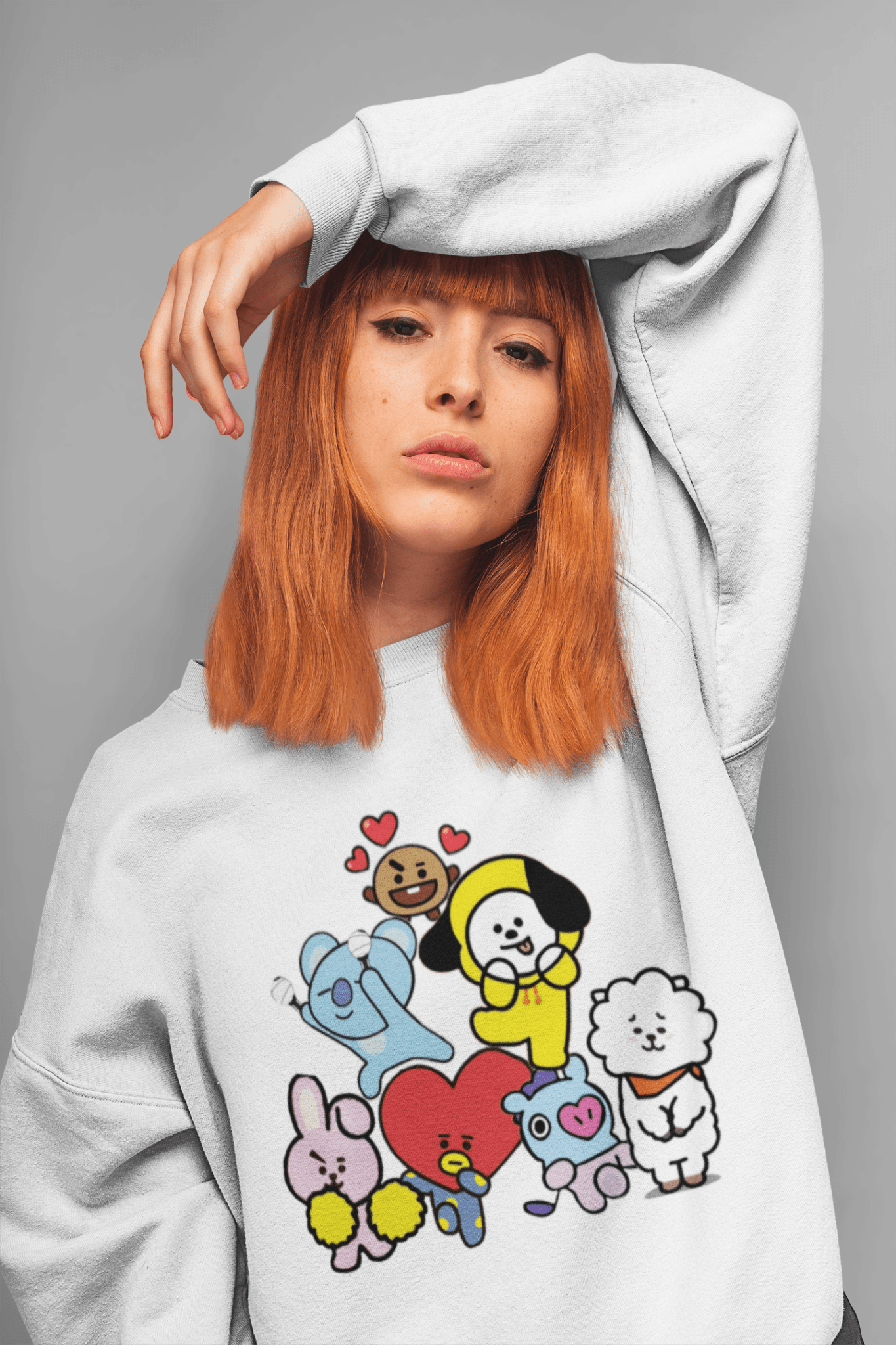 BTS BT21 Cute Sweatshirt - Koral Dusk