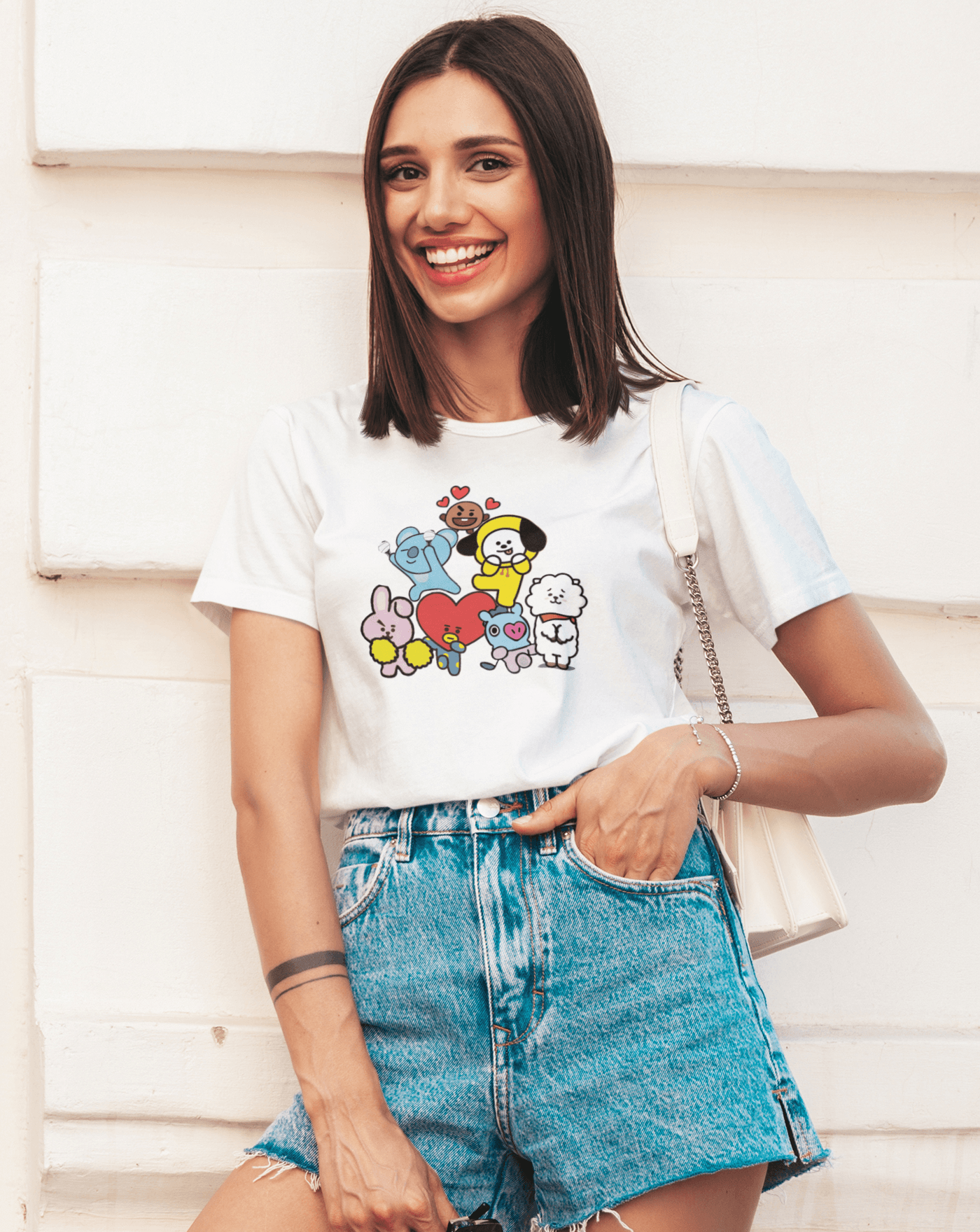 BTS BT21 Cute Unisex Tee - Koral Dusk