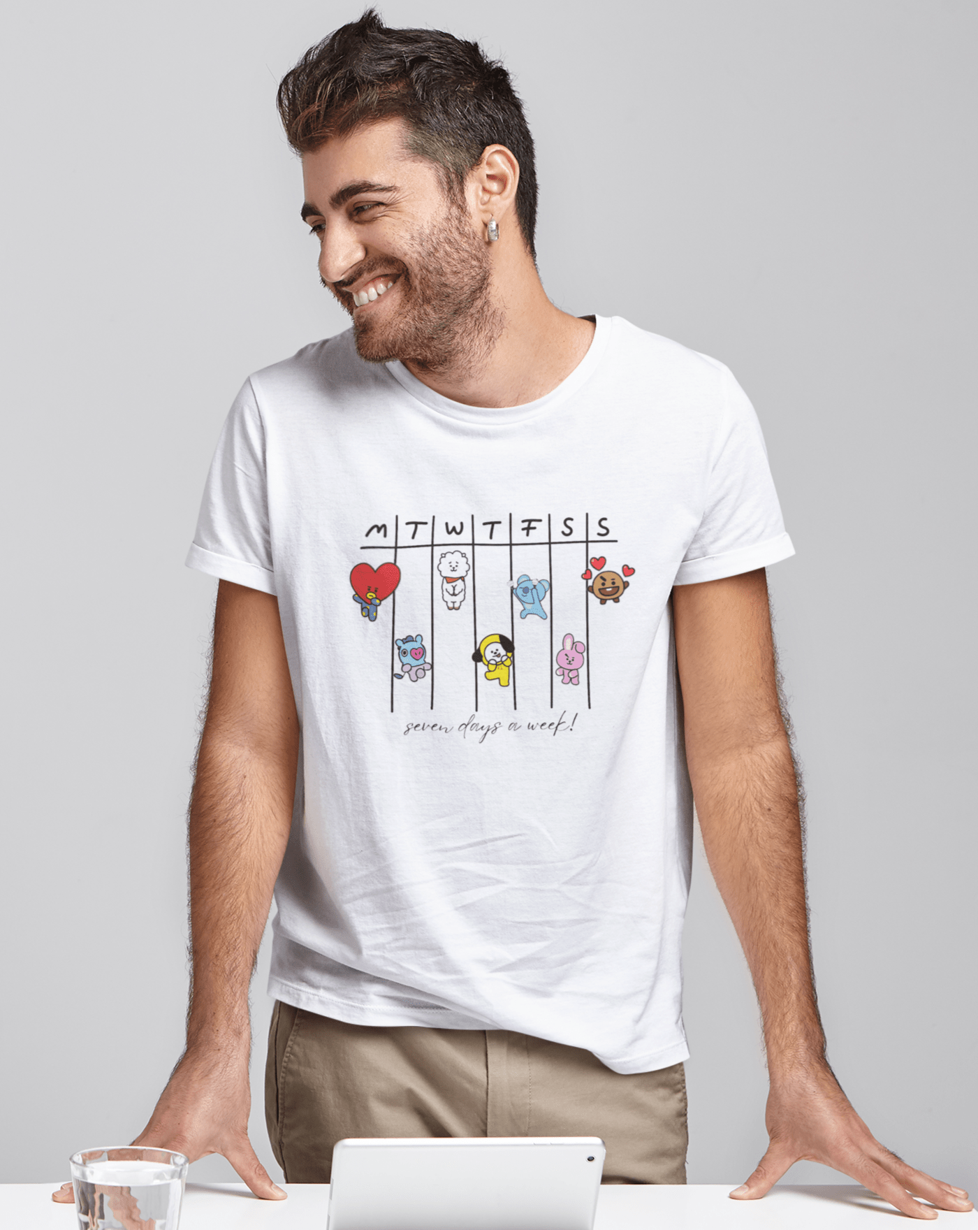 Seven days a week - BTS Unisex T-shirt - Koral Dusk