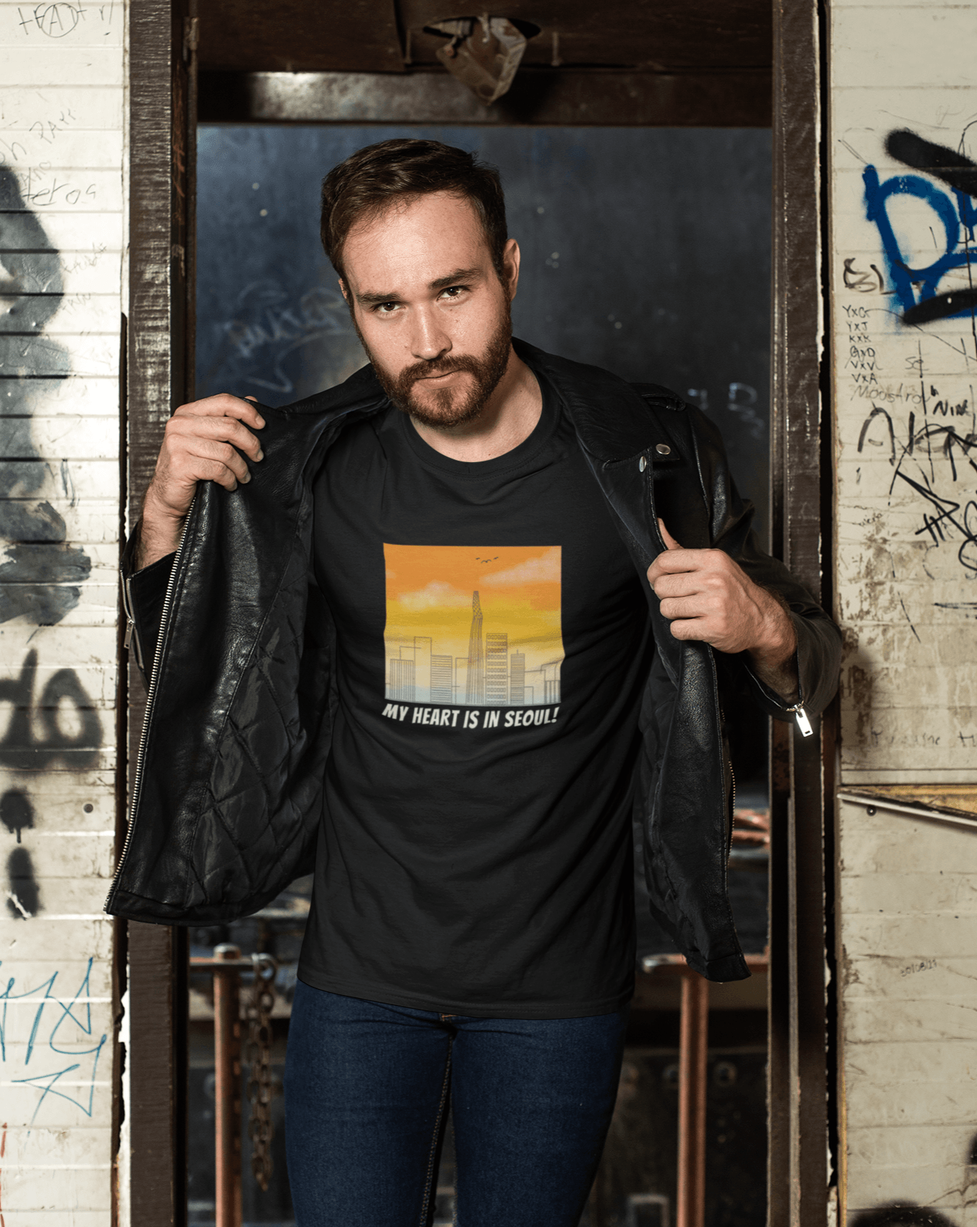 My Heart Is In Seoul T-shirt - Koral Dusk