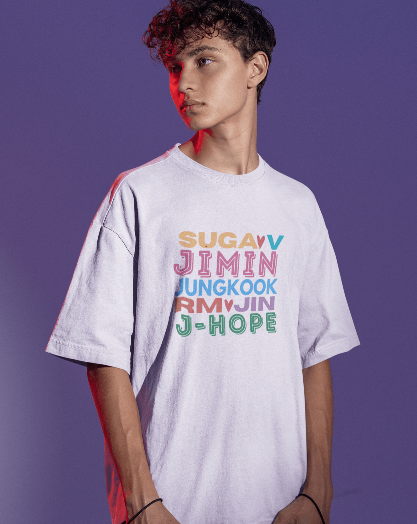 BTS names Oversized Tee - Koral Dusk