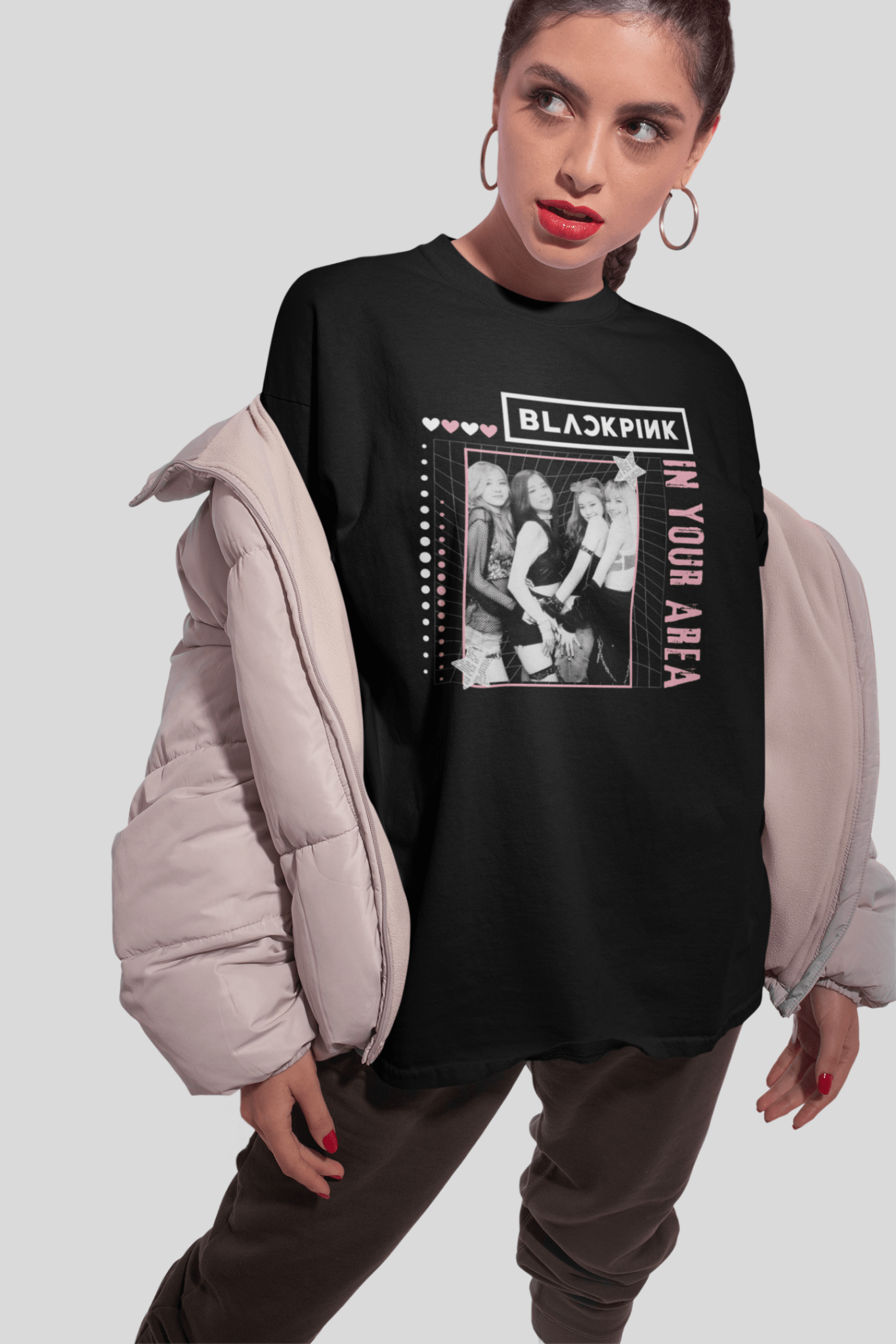 BLACKPINK Statement Oversized Tee - Koral Dusk