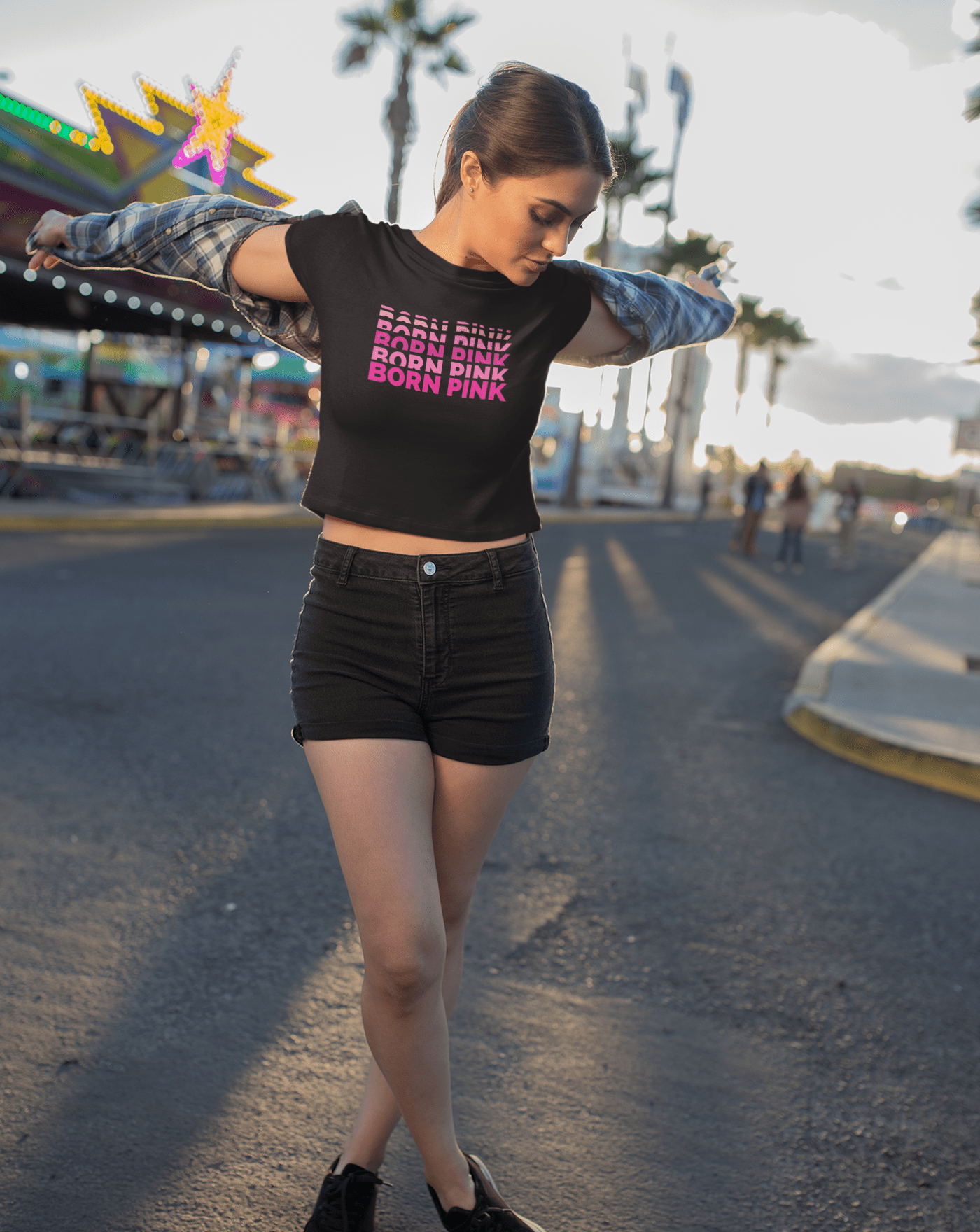 Born Pink Crop Tee - Koral Dusk