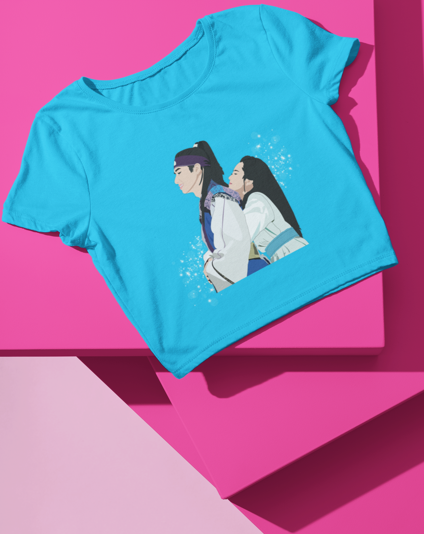 Aro and Moo Myung's Journey Crop T-shirt - Koral Dusk
