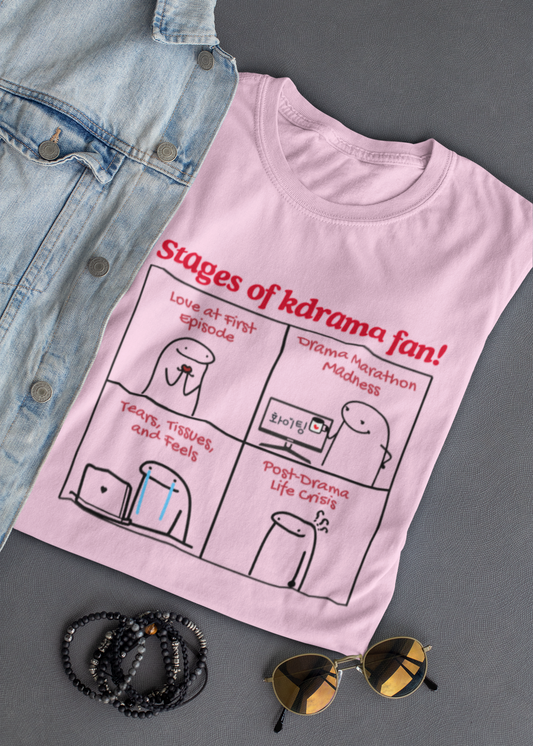 Stages of Kdrama Fan Butter Soft Tshirt