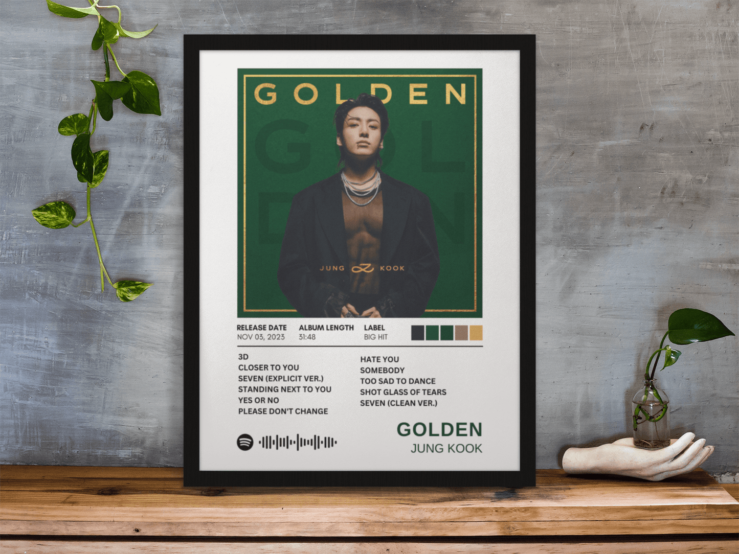 Golden By Jungkook Framed Poster