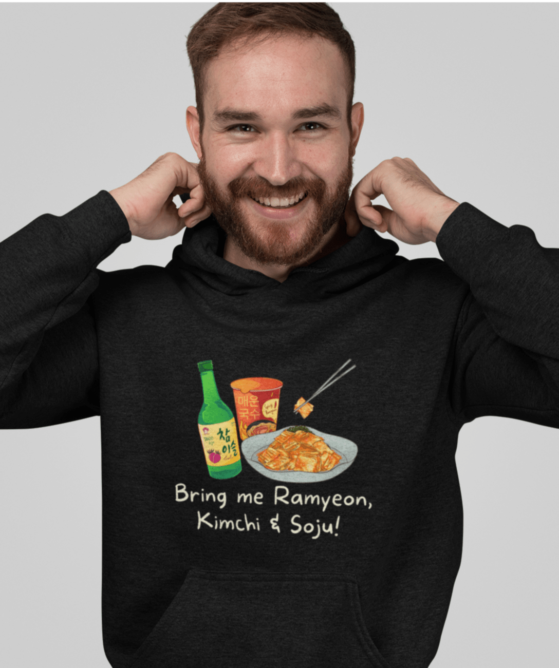 Bring Me Ramyeon, Kimchi & Soju Hoodie - Koral Dusk