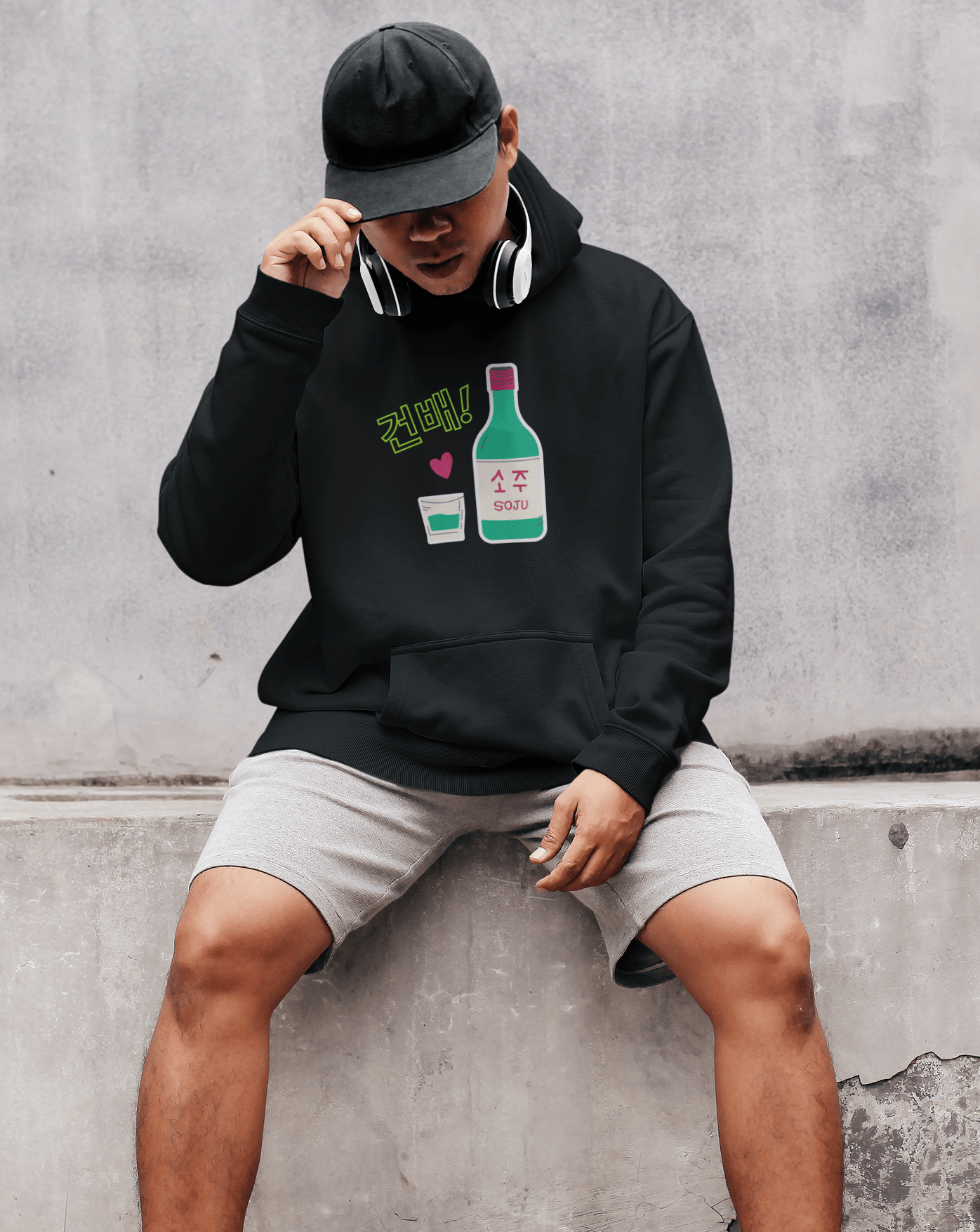 Soju Hangul Hoodie - Koral Dusk