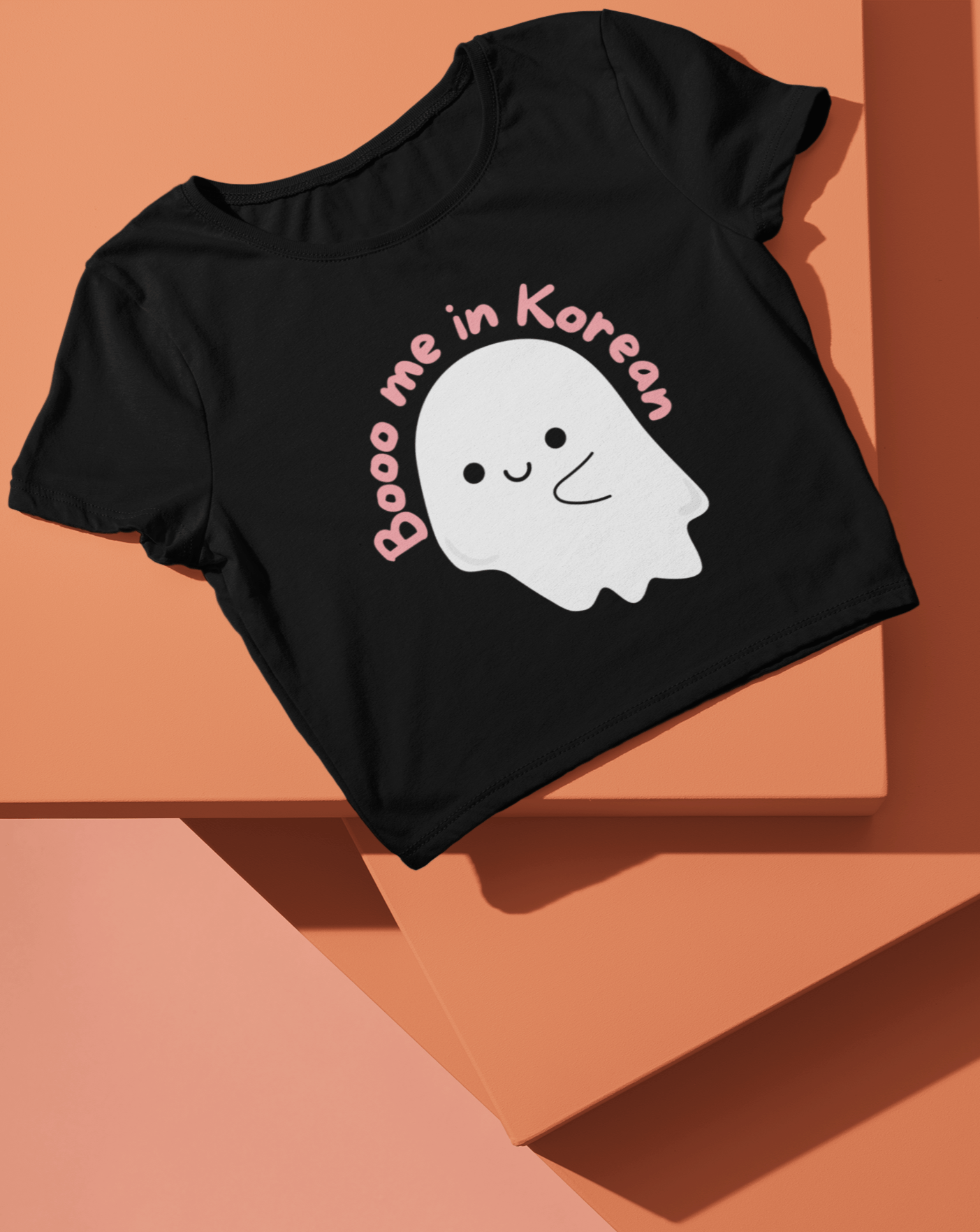 Boo Me In Korean Crop Tee - Koral Dusk