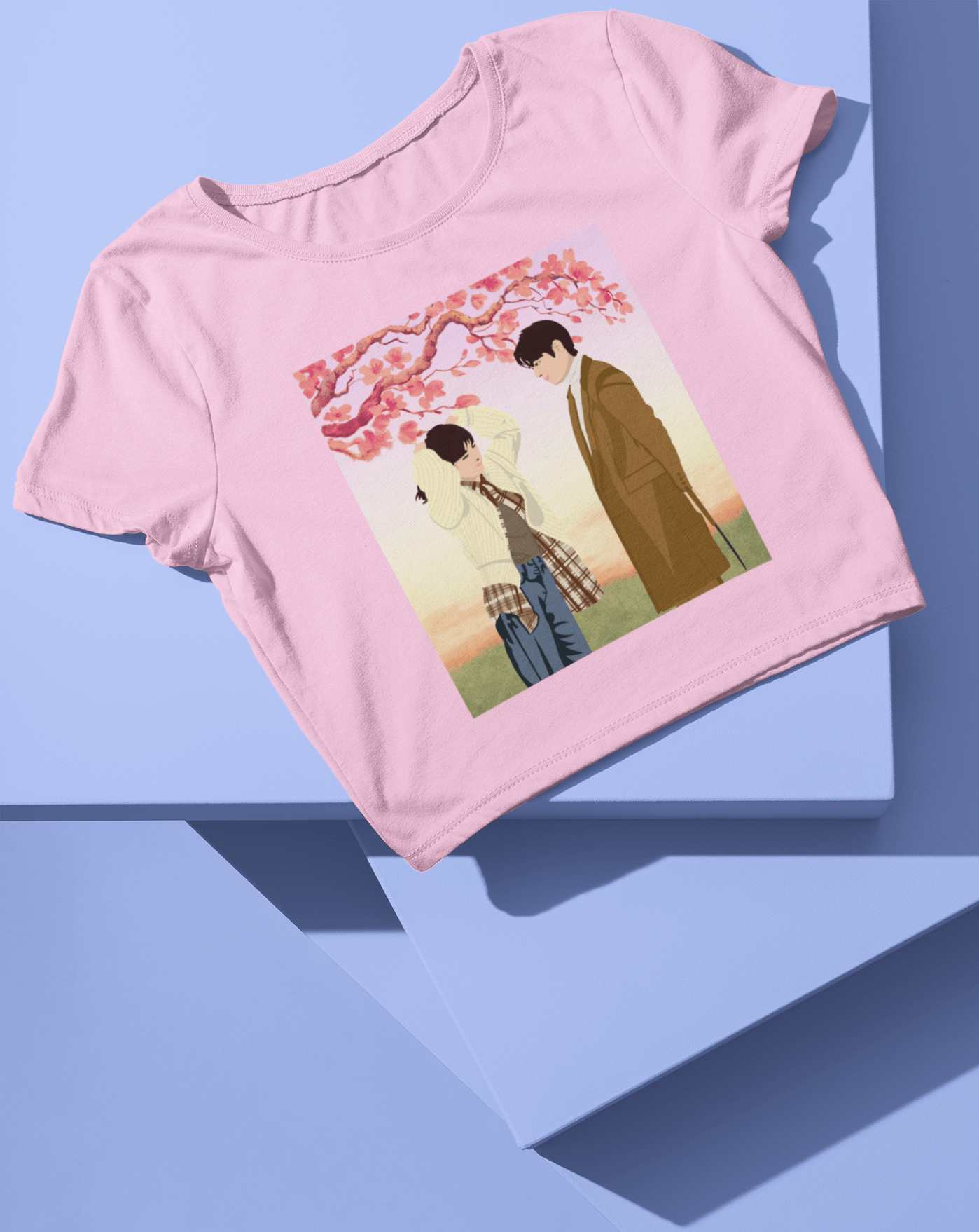 Love In Still Moments Crop Tee - Koral Dusk