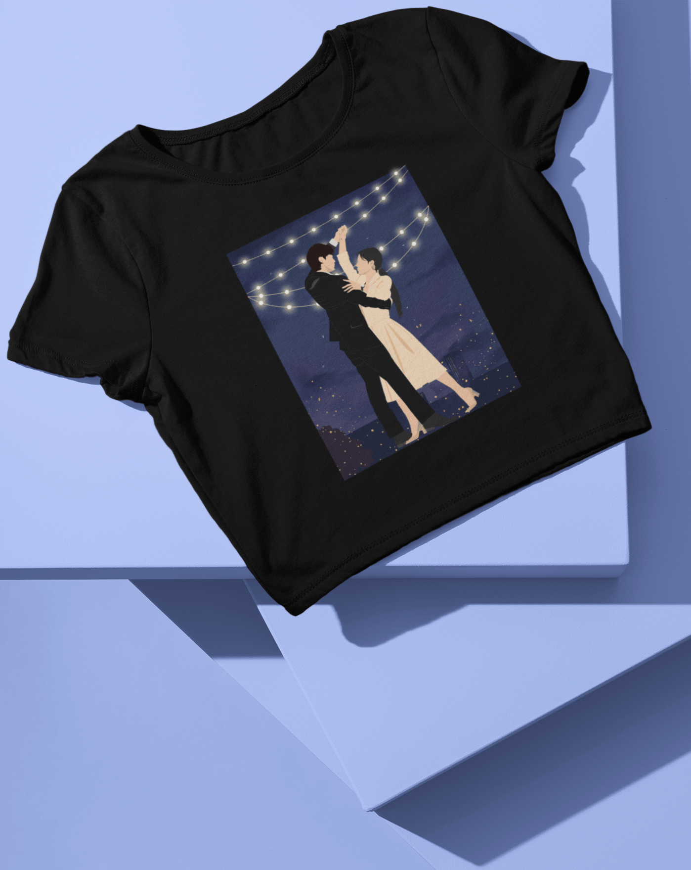 Tango Under The Moonlight Crop T-shirt - Koral Dusk