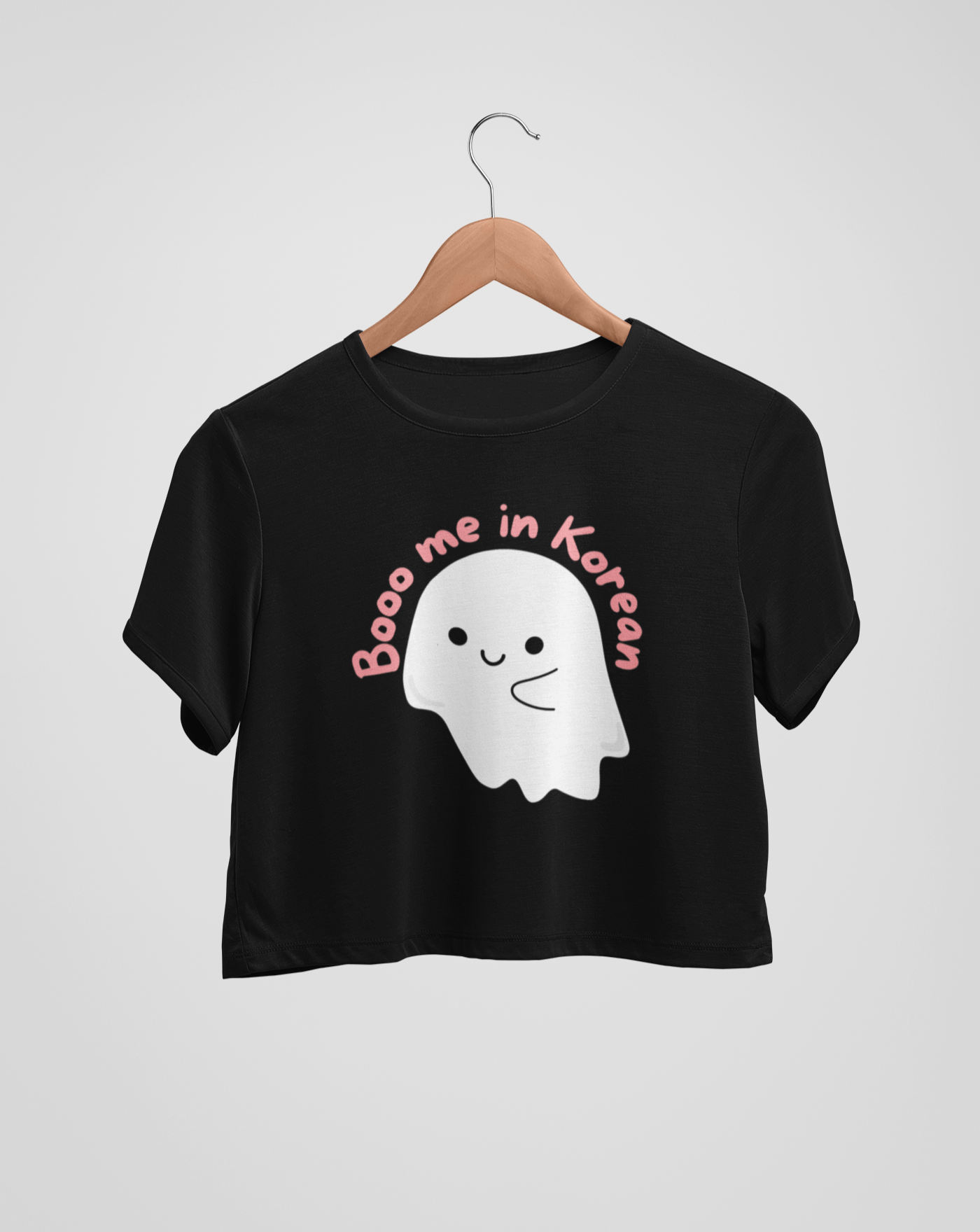 Boo Me In Korean Crop Tee - Koral Dusk