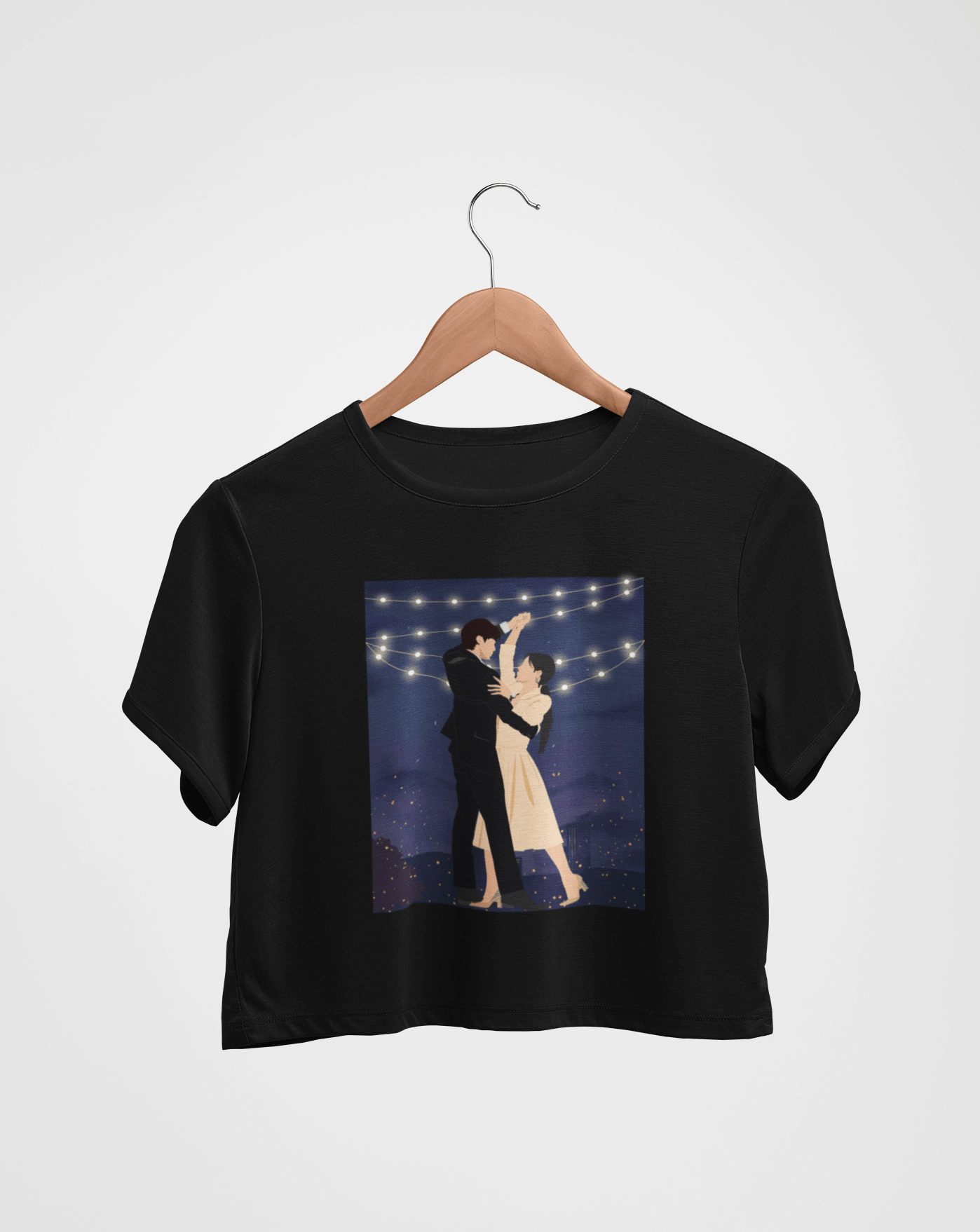 Tango Under The Moonlight Crop T-shirt - Koral Dusk