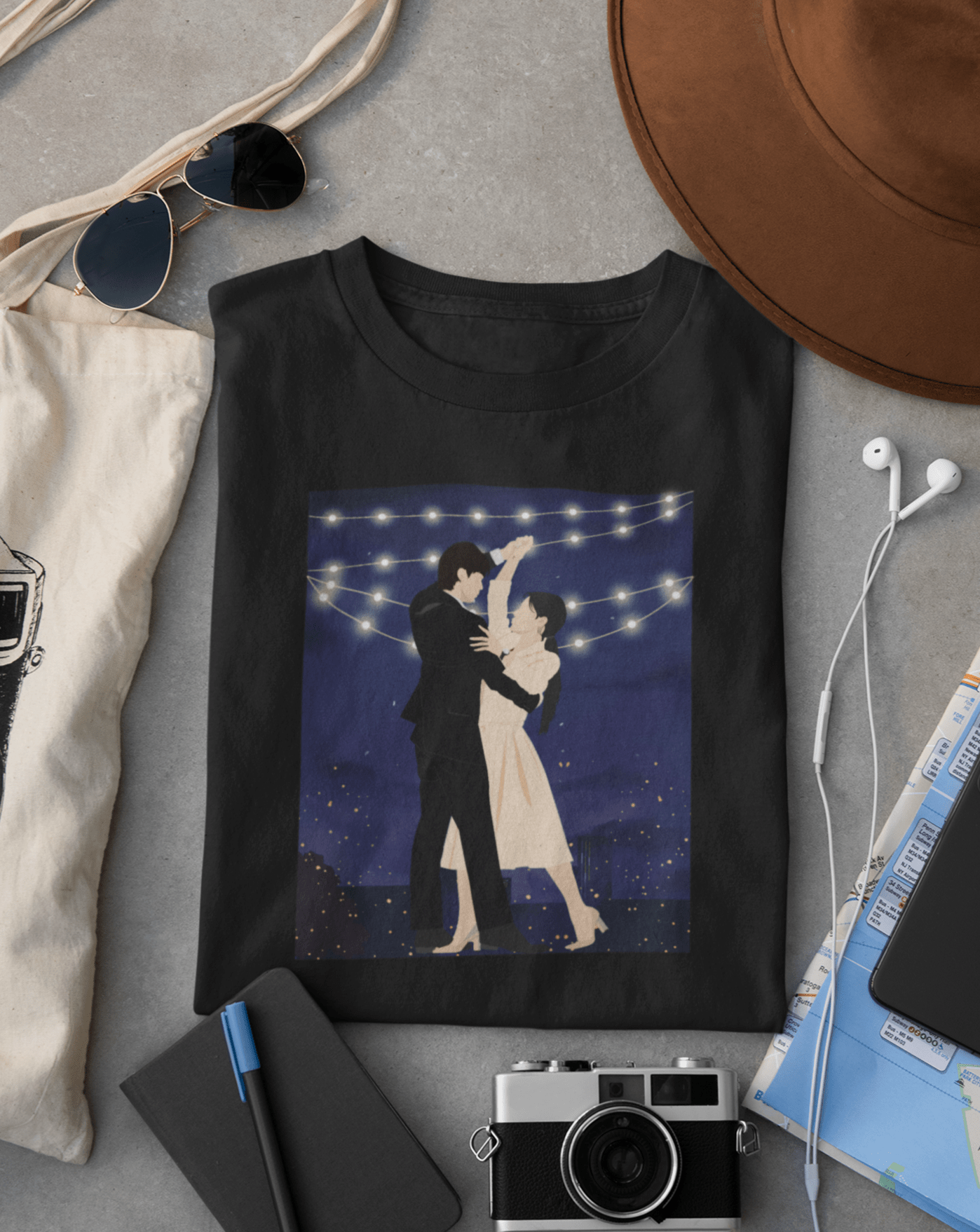 Tango Under The Moonlight T-shirt - Koral Dusk