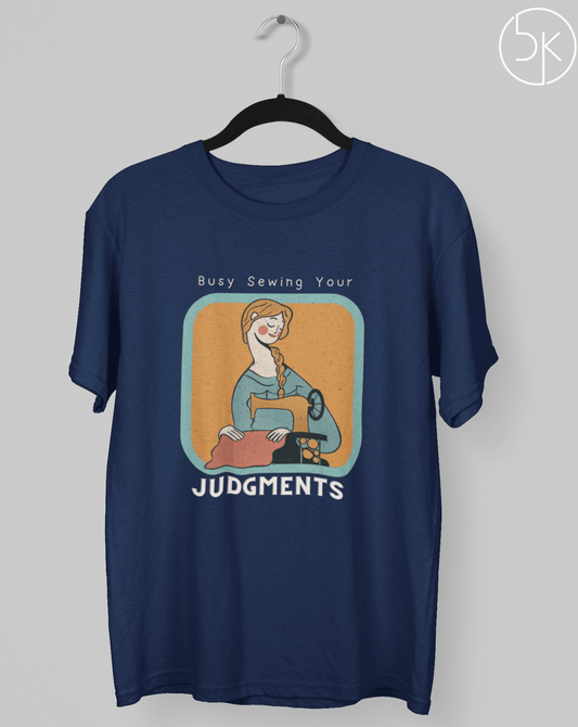Sewing Your Judgments T-shirt - Koral Dusk