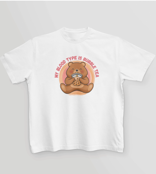 My blood type is bubble tea Kids T-shirt