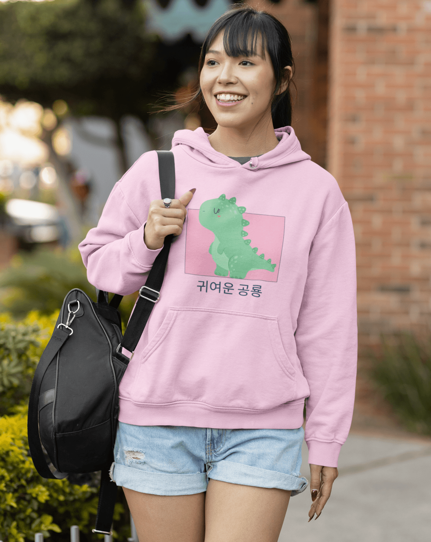 Kawaii Dino Hoodie - Koral Dusk